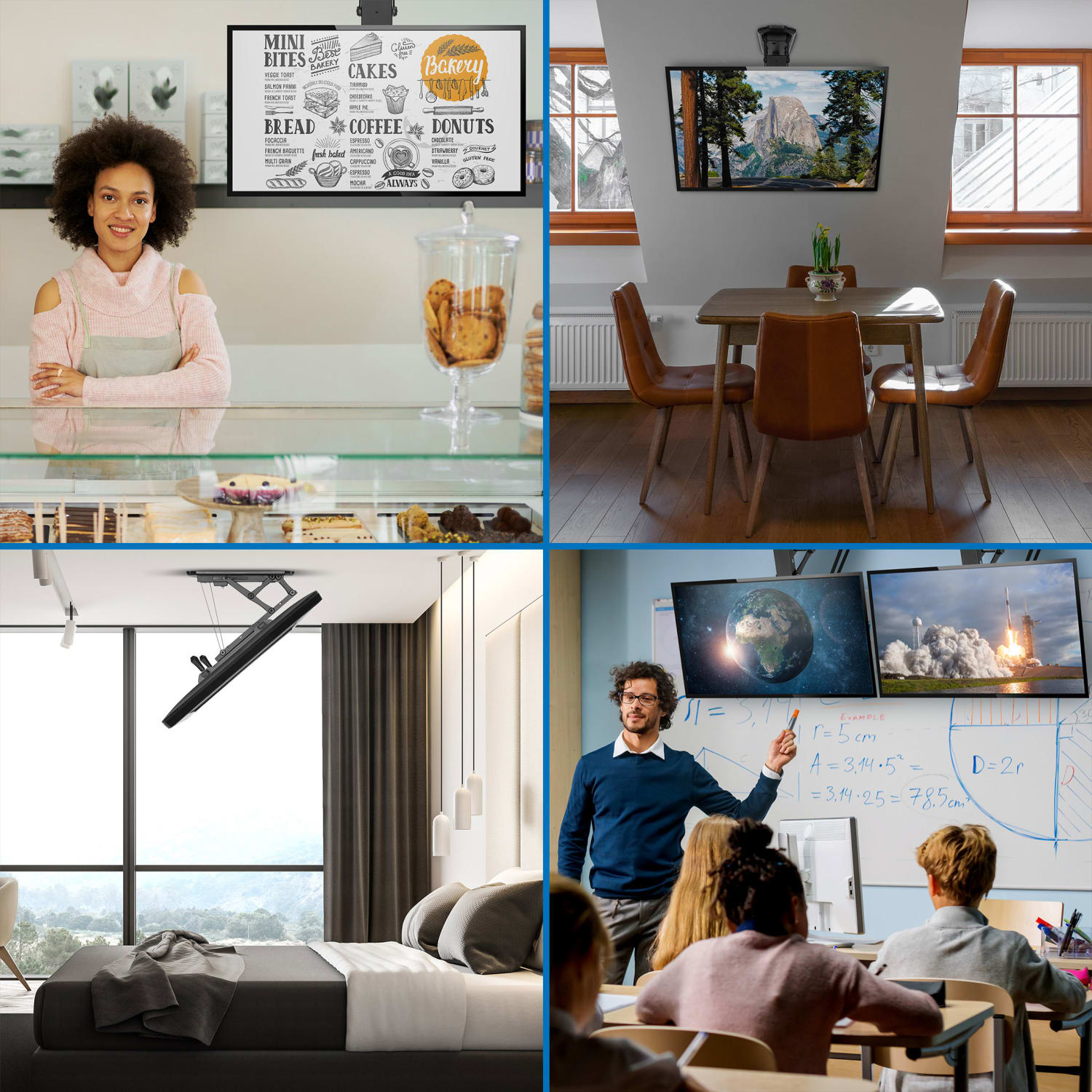 Mount-It! Motorized Ceiling 70in TV Mount With Remote and App Controller, Black - Image 3