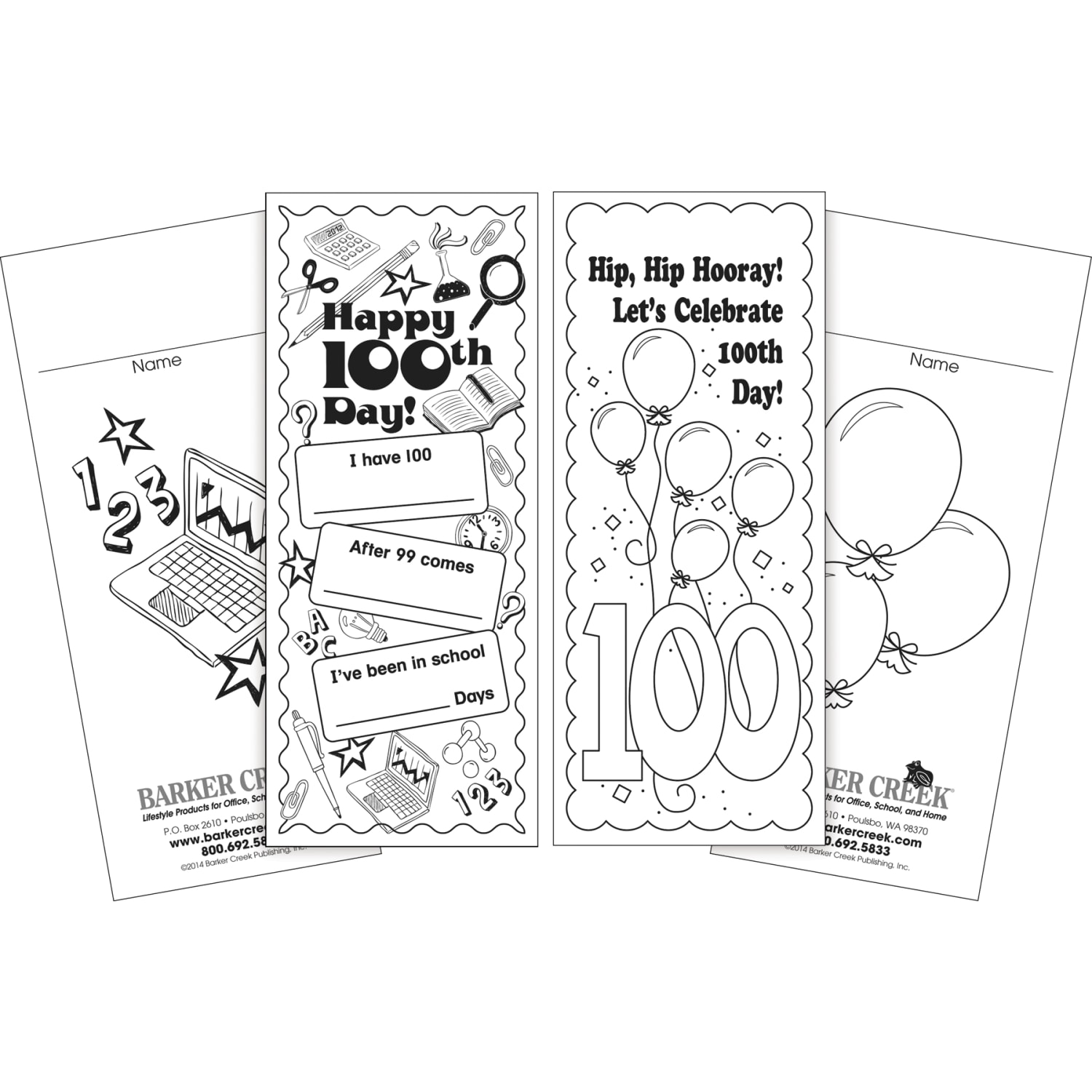 Barker Creek Color Me! Celebrate The Year Bookmark Set, 6in x 2 1/2in, Black/White, Set Of 360 - Image 5