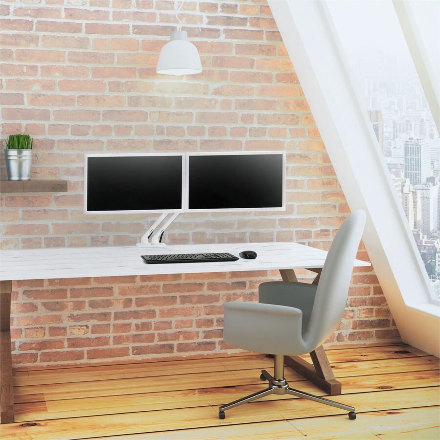 Ergotron Mounting Arm for LCD Monitor - White - 2 Display(s) Supported - 24in Screen Support - 40 lb Load Capacity - 75 x 75, 100 x 100 - Image 4
