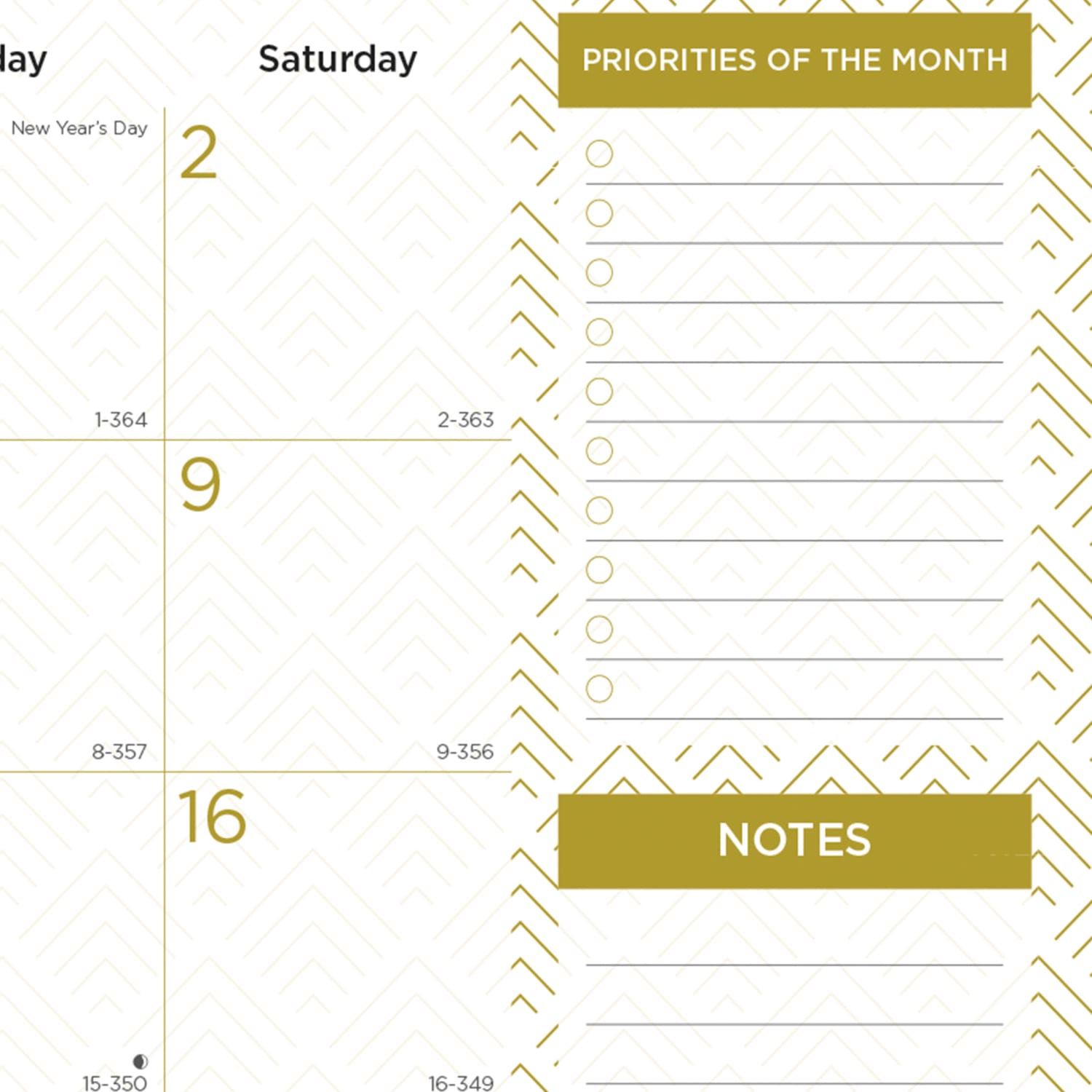 2027 Blueline Classic Gold Monthly Desk Pad Calendar, 22in x 17in, Gold/White, January To December, C199003, Total Qty 1 - Image 4