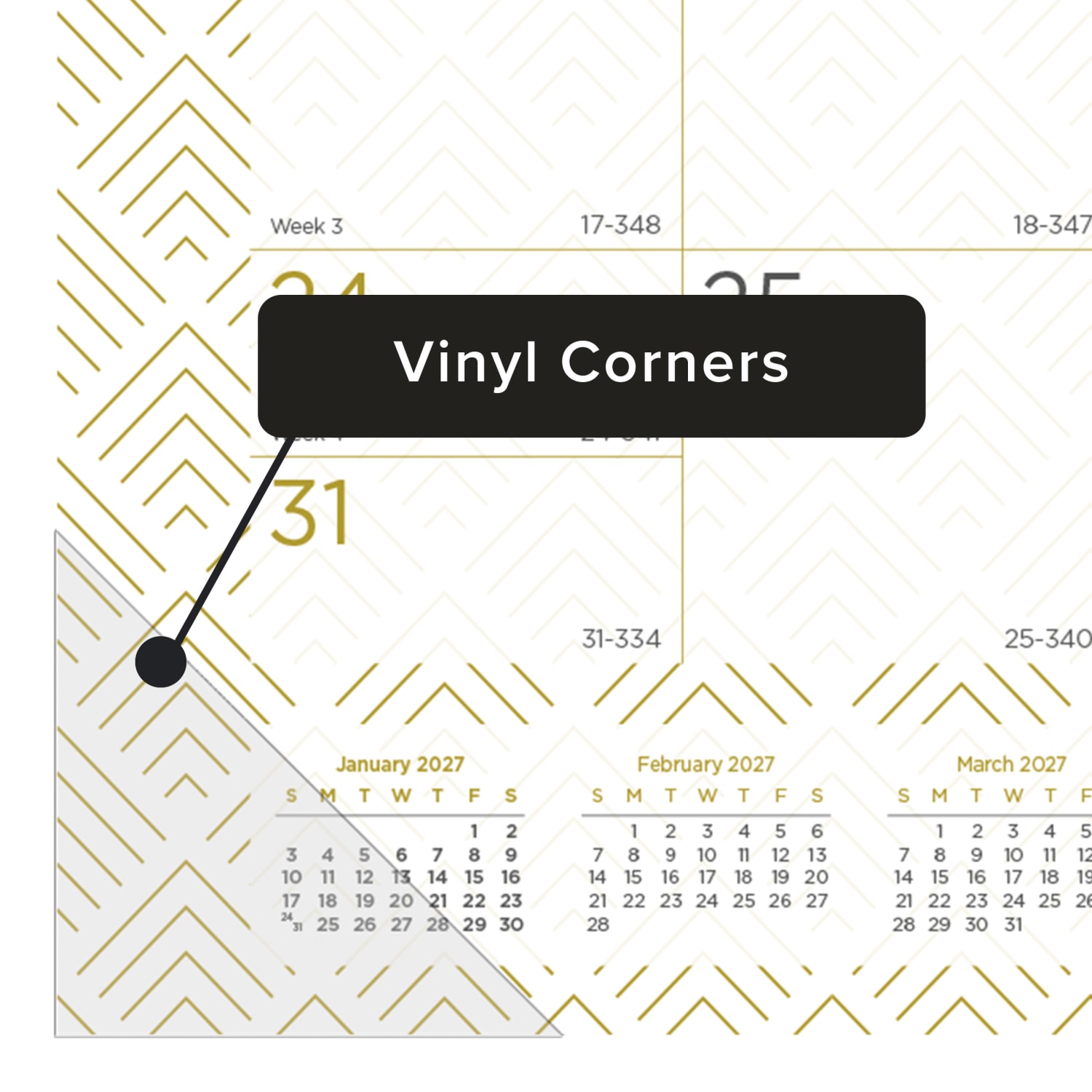 2027 Blueline Classic Gold Monthly Desk Pad Calendar, 22in x 17in, Gold/White, January To December, C199003, Total Qty 1 - Image 5