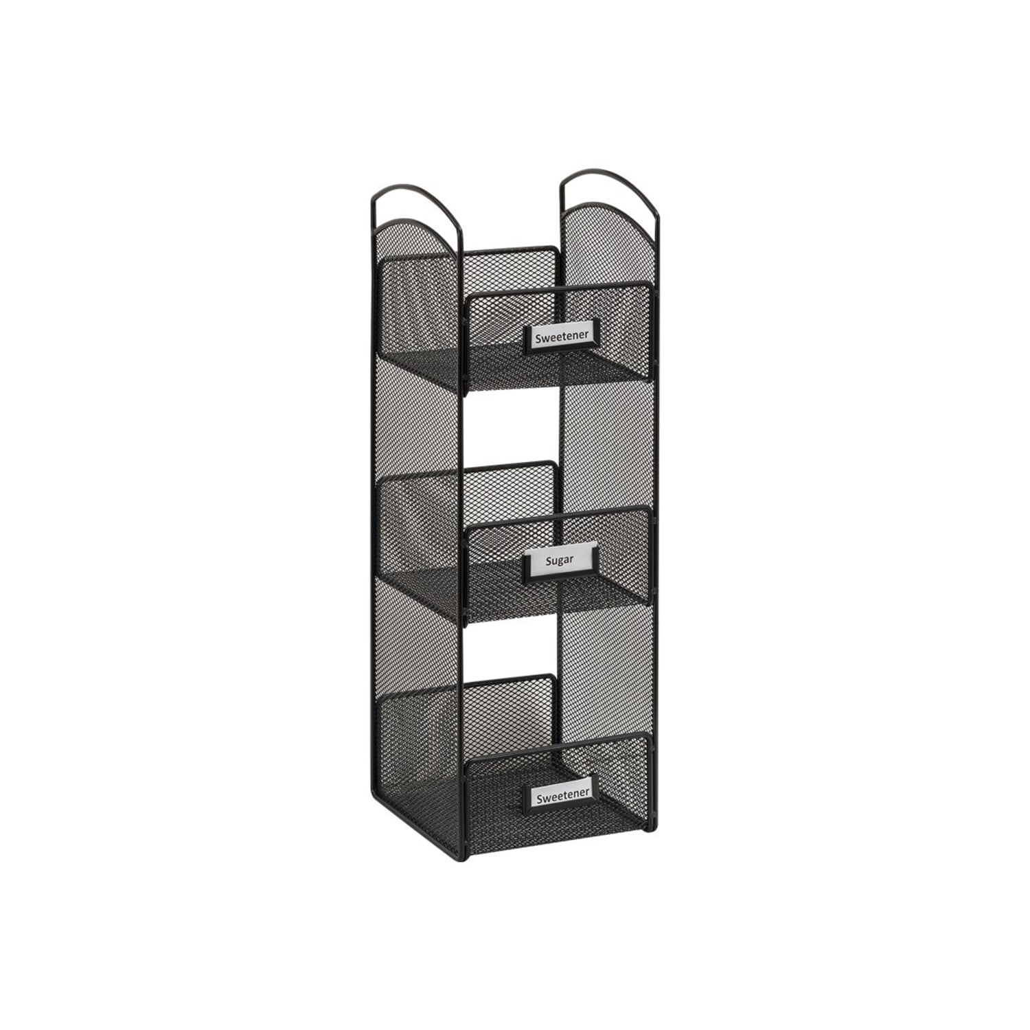 Safco Onyx Breakroom Organizer, 3 Compartments, 6in x 6in x 18in, Black - Image 4