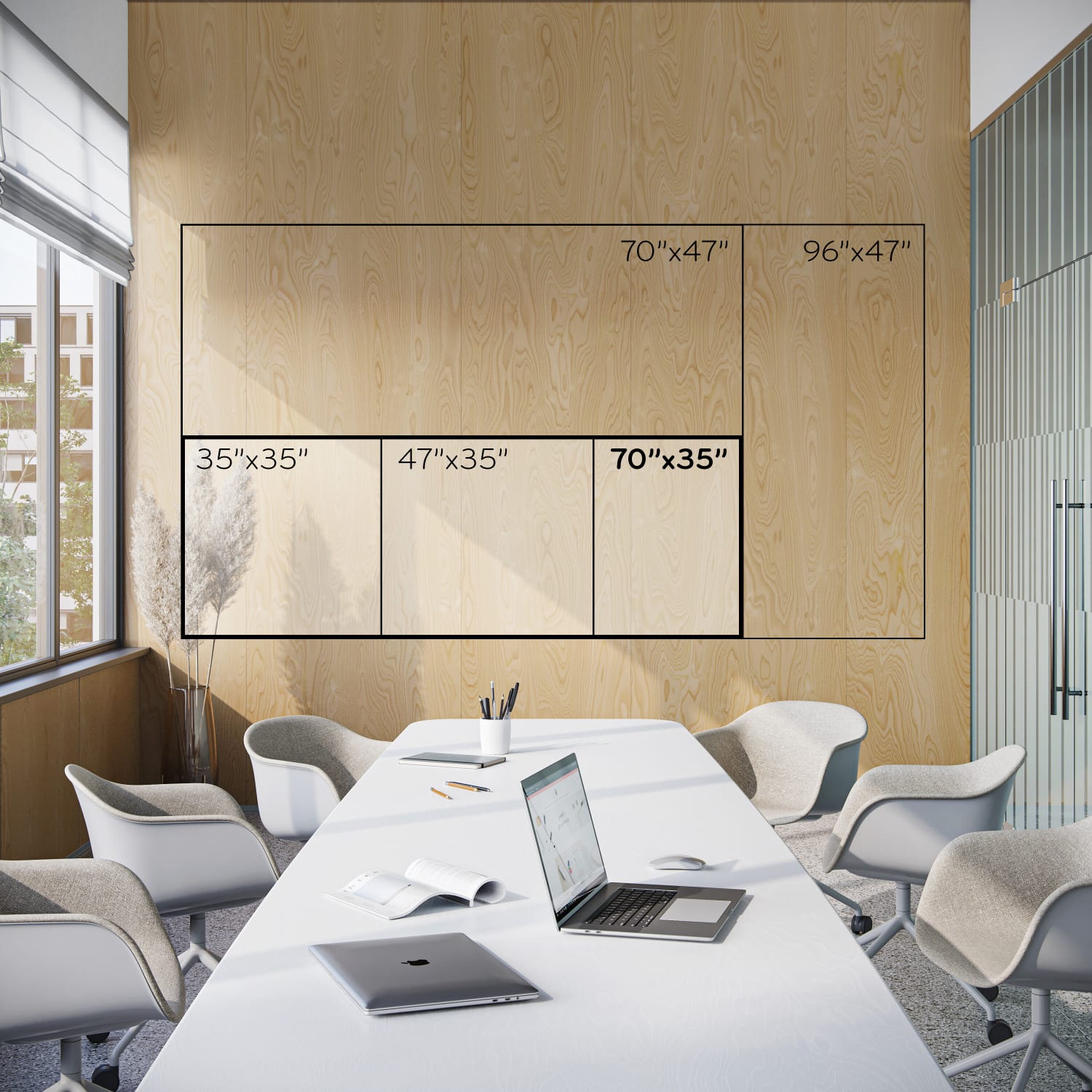 U Brands Glass Non-Magnetic Dry-Erase Board, 72in X 36in, White Frosted Surface, Frameless, Actual Size 70in X 35in (123U00-01) - Image 4