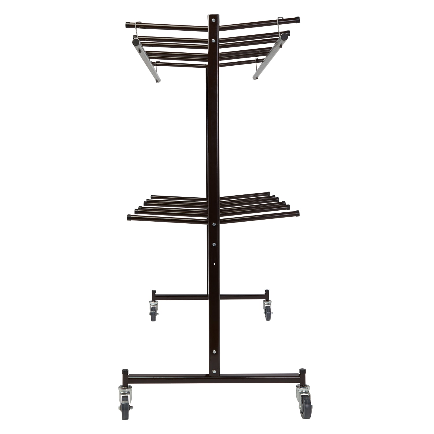 National Public Seating Folding Chair Dolly/Coat Rack, 70inH x 67inW x 33-1/4inD, Brown - Image 5