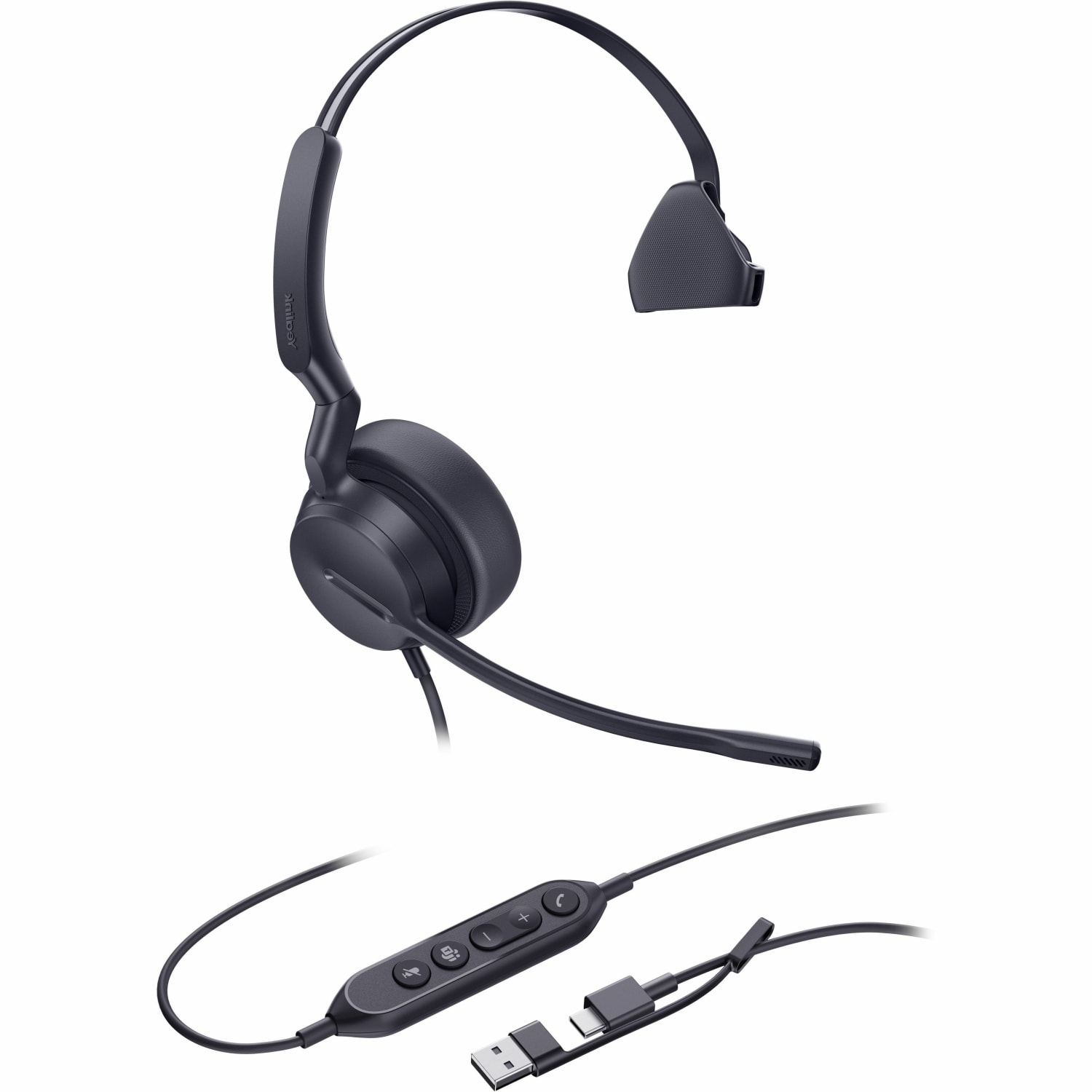 Yealink UH42 Wired Headset, Mono, 20 Hz to 20 kHz, Over-the-head, On-ear, Monaural, Supra-aural, 1.97ft Cable - Image 3