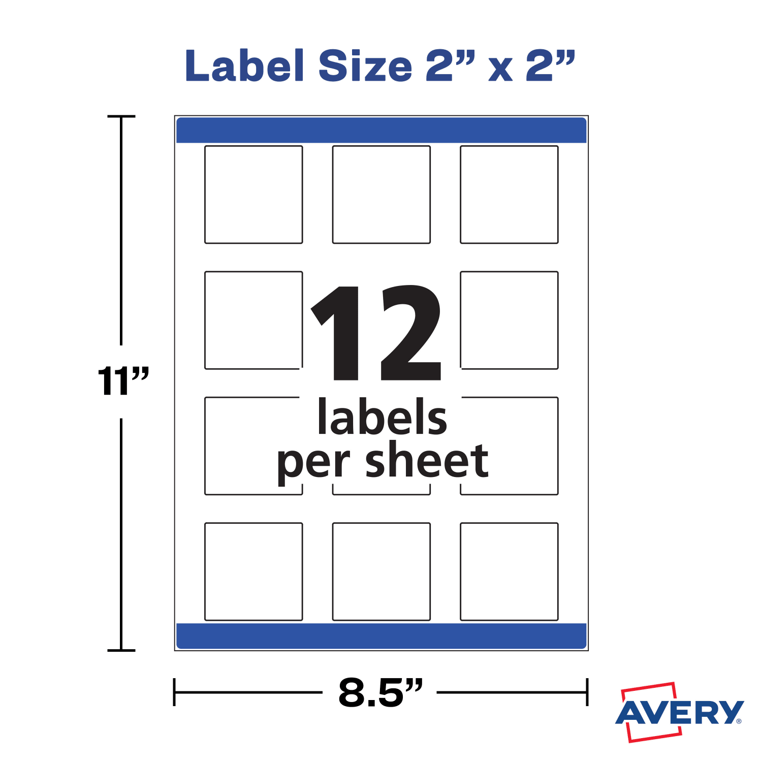 Avery Easy Peel TrueBlock Print-To-The-Edge Inkjet/Laser Labels, Square, 22806, 2in x 2in, Matte White, Pack Of 300 - Image 6