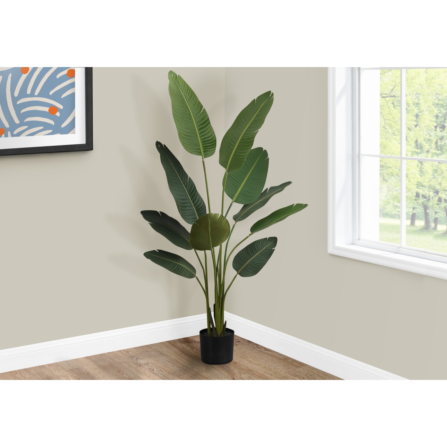 Monarch Specialties Beth 60inH Artificial Plant With Pot, 60inH x 31inW x 31inD, Green - Image 3