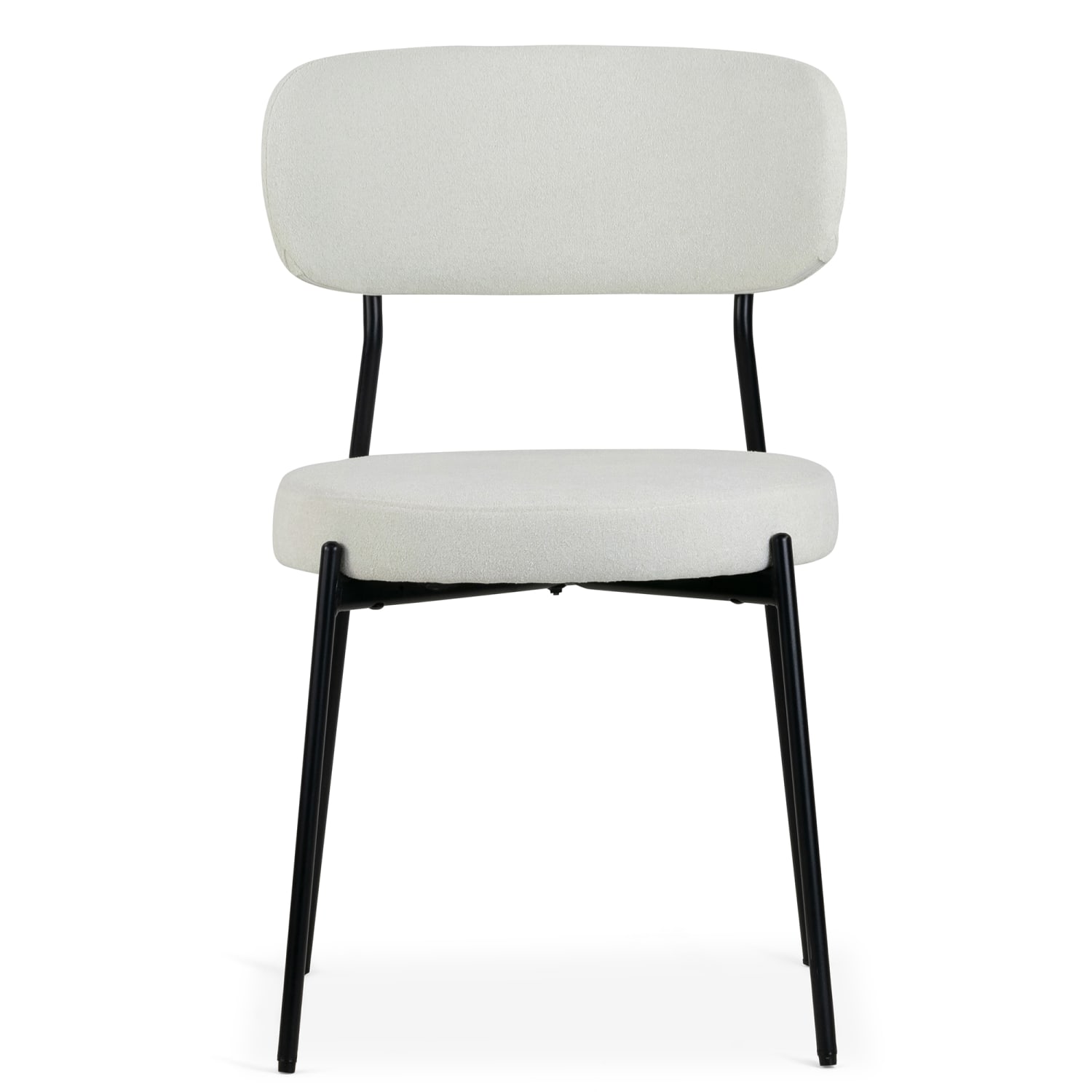 Glamour Home Aya Chenille Fabric Dining Accent Chairs, White, Set Of 2 Chairs - Image 4