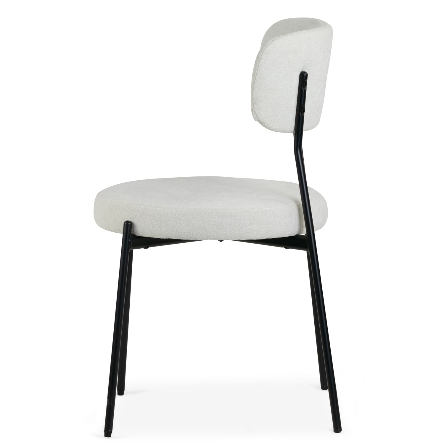 Glamour Home Aya Chenille Fabric Dining Accent Chairs, White, Set Of 2 Chairs - Image 5
