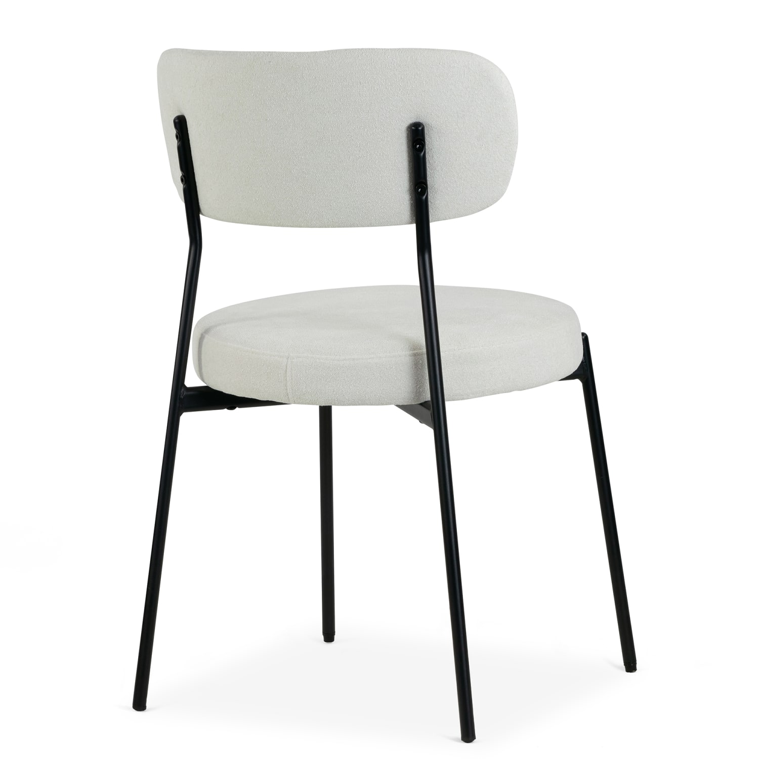 Glamour Home Aya Chenille Fabric Dining Accent Chairs, White, Set Of 2 Chairs - Image 6