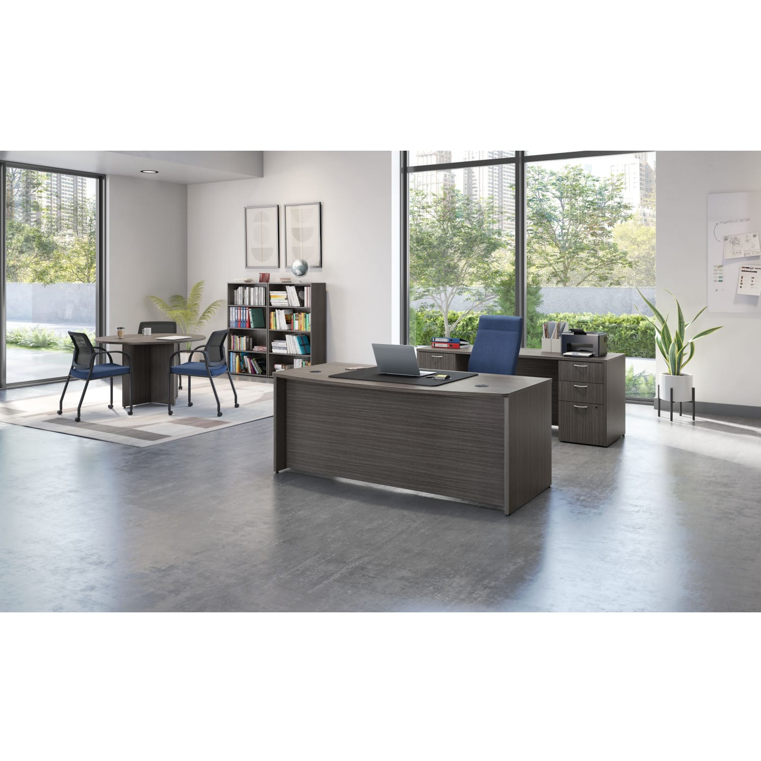 HON Ignition 2.0 Ergonomic Fabric-Upholstered Mid-Back Task Chair, Navy/Black - Image 5