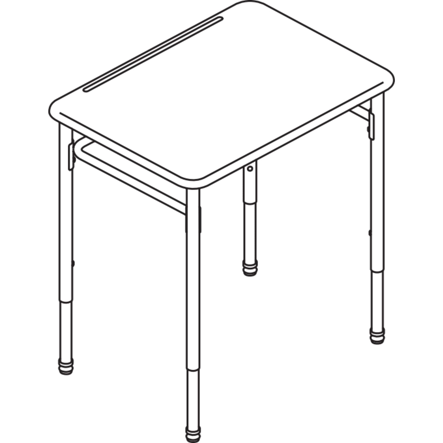 HON SmartLink 26inW Student Desks, White/Platinum Metallic, Set Of 2 Desks - Image 5