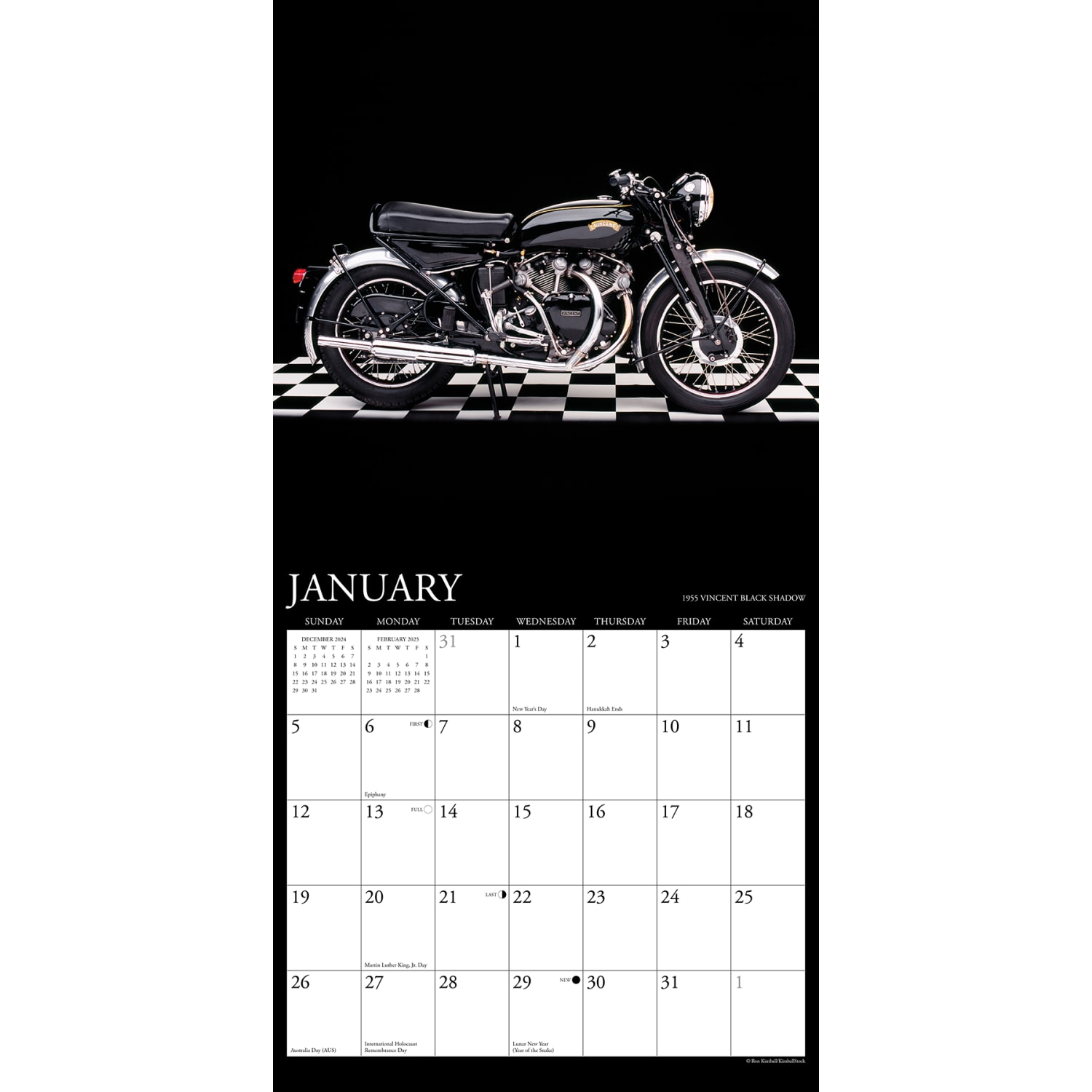 2025 Willow Creek Press Monthly Wall Calendar, 12in x 12in, Classic Motorcycles, January 2025 to December 2025, 42434 - Image 3