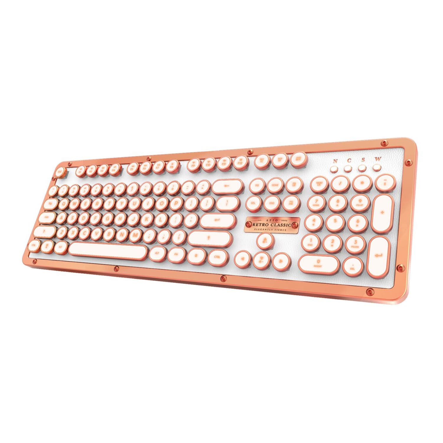 Azio Retro Classic Wireless Keyboard, Full Size, Posh - Image 3