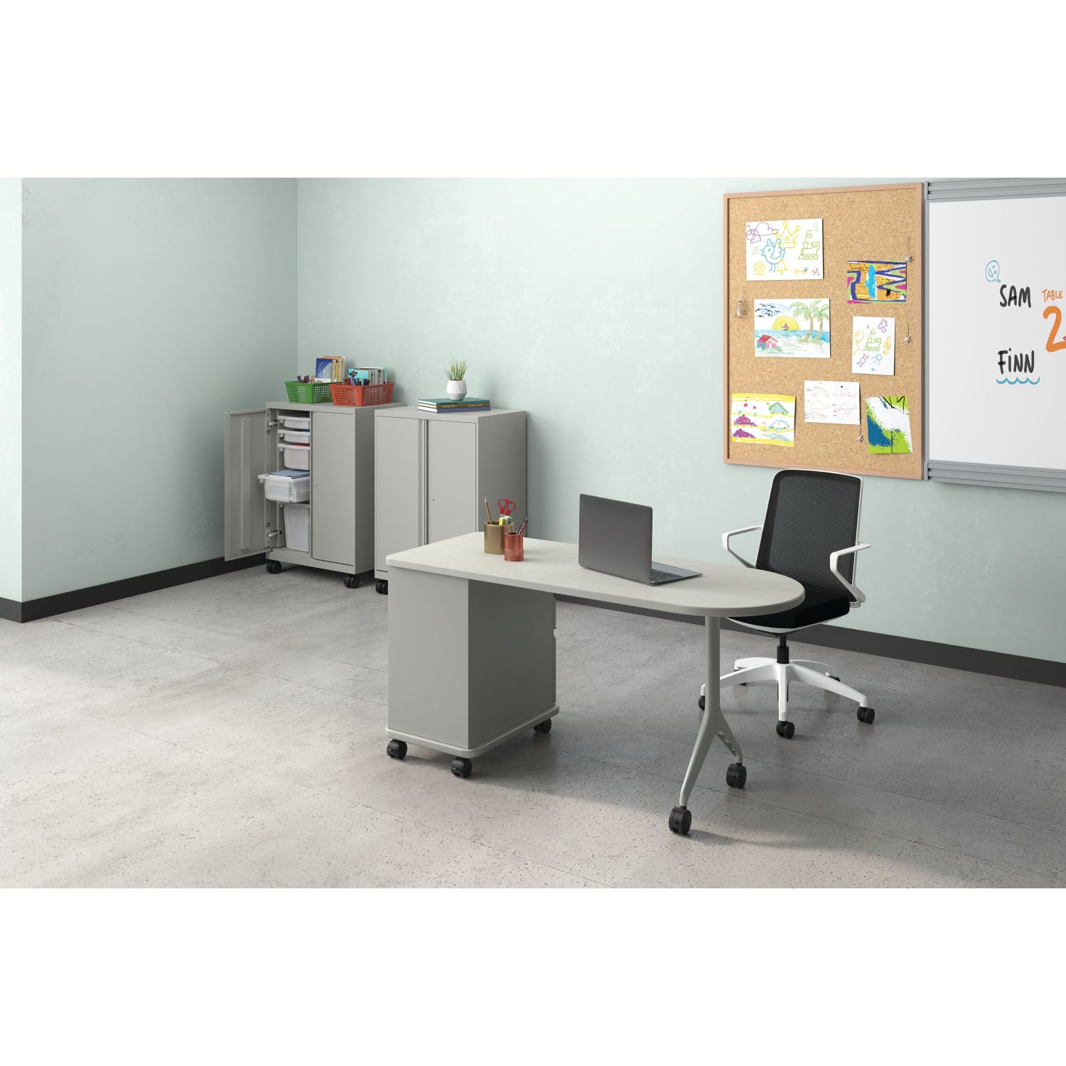 HON SmartLink Mobile Cabinet, 42-3/8inH x 30inW x 18inD, Platinum Metallic - Image 4