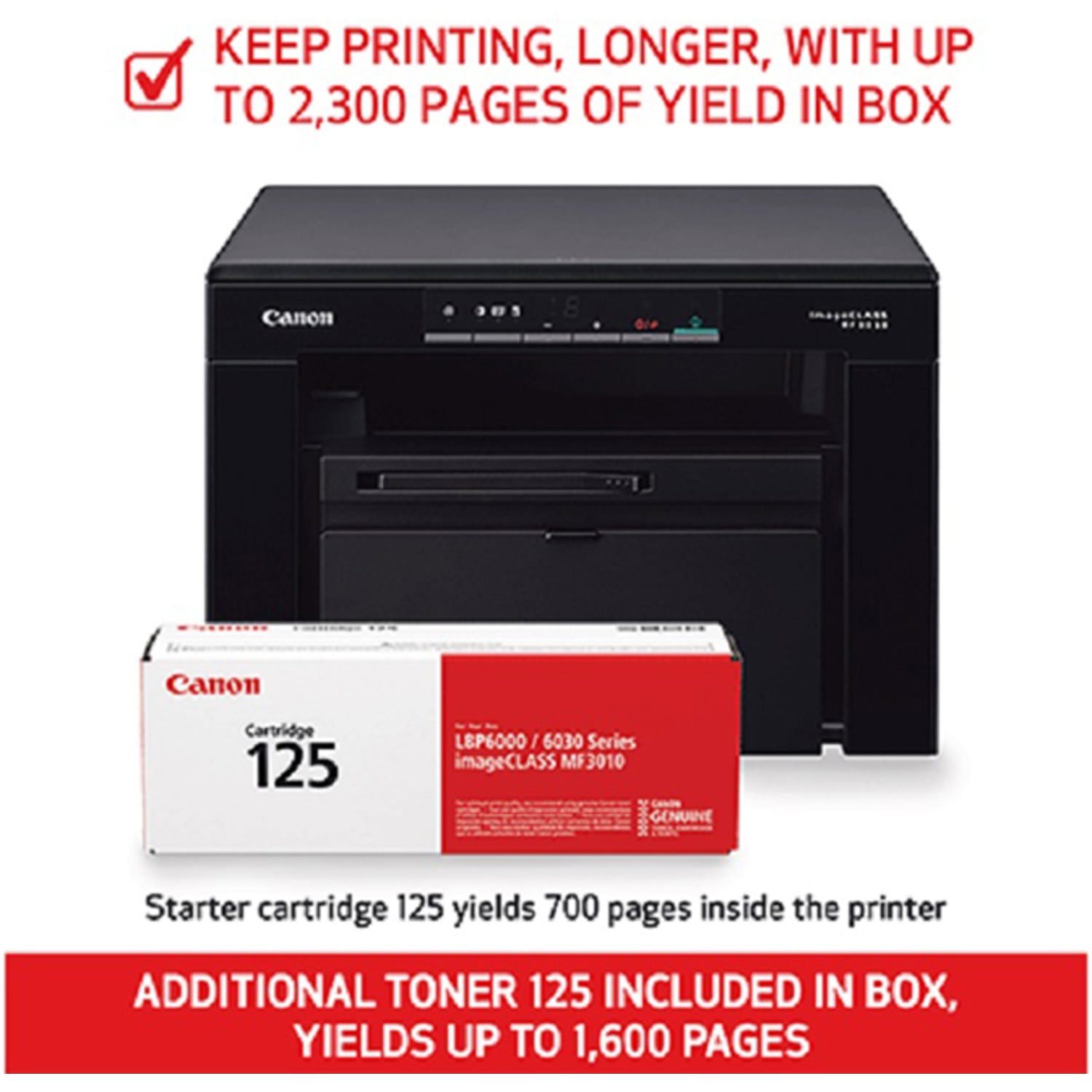 Canon imageCLASS MF3010VP All-In-One Monochrome Laser Printer - Image 3