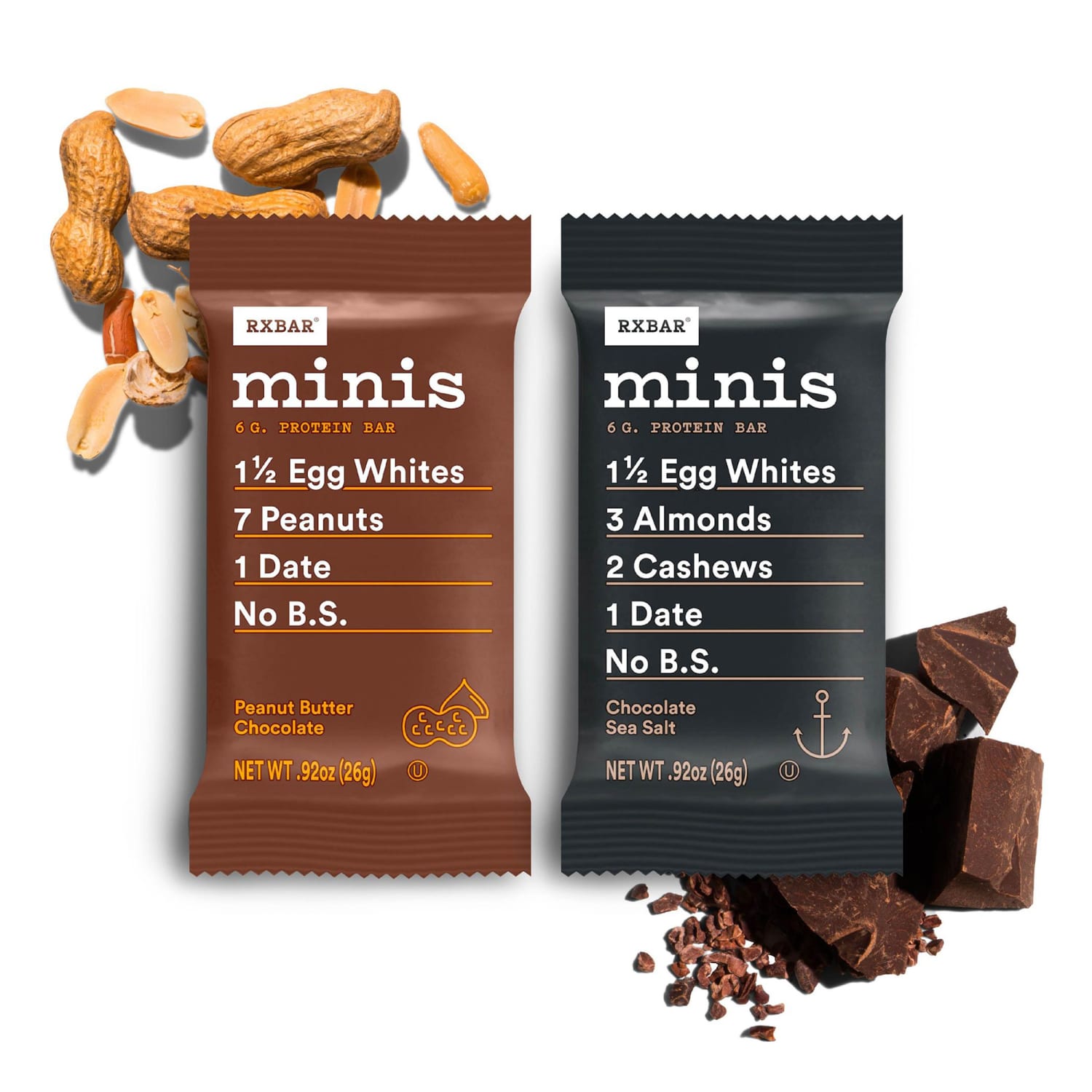 RXBAR MINIS Chocolate Sea Salt + PB Chocolate, 0.92 Oz, 8 Bars Per Box, Pack Of 2 Boxes - Image 4