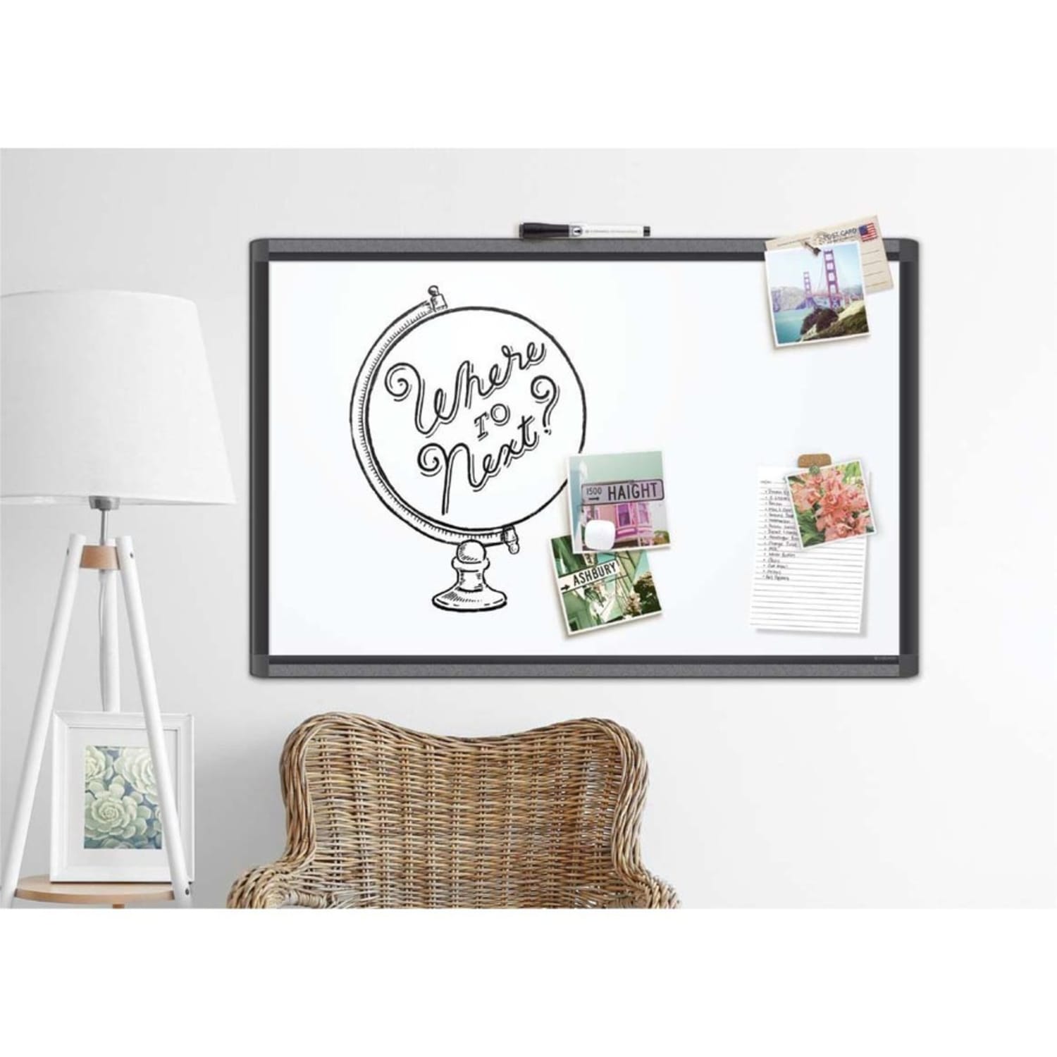 U Brands PINIT Magnetic Dry-Erase Board, 96in X 48in, Black Aluminum Frame, Actual Size 95in X 47in (3013U00-01) - Image 5