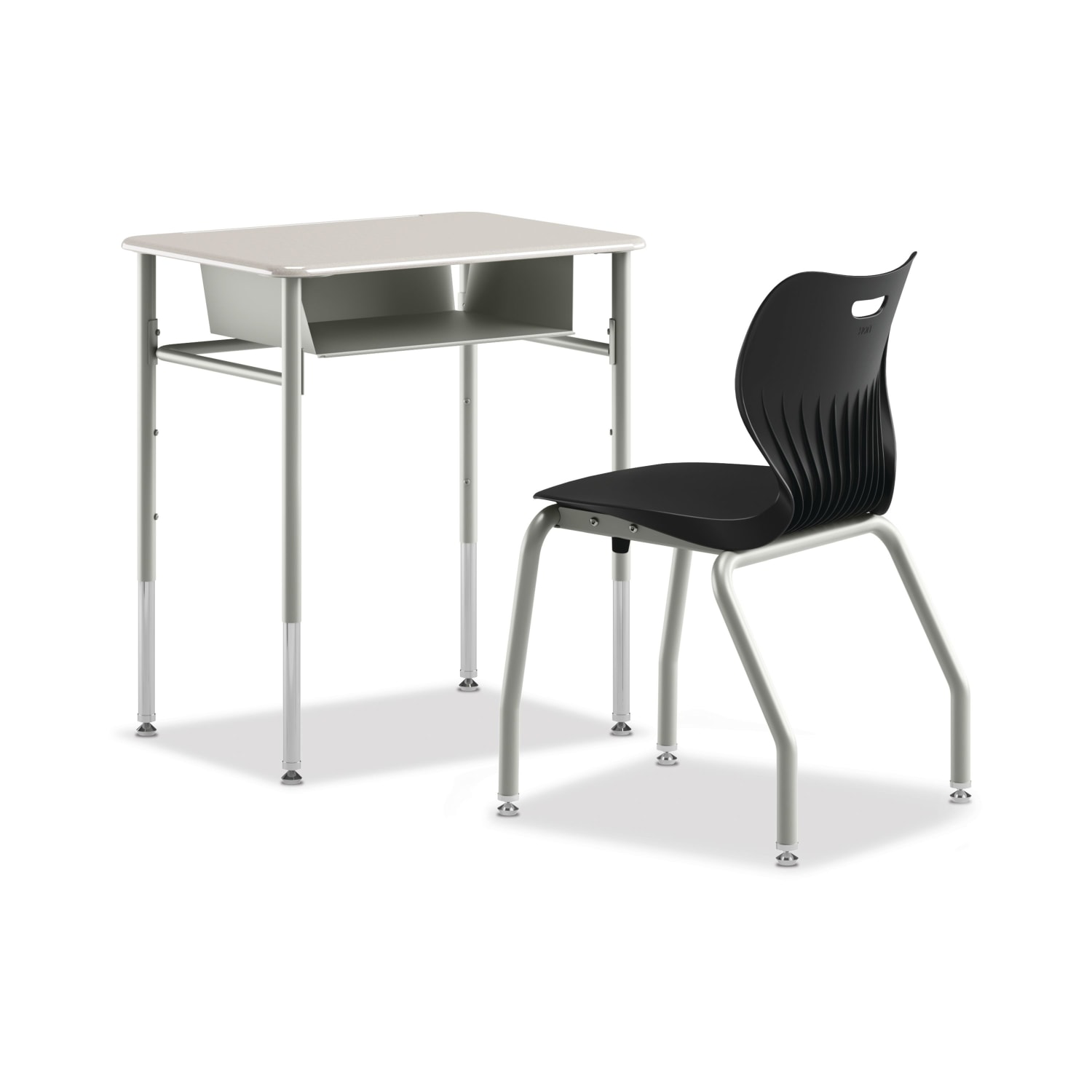 HON SmartLink 4-Leg Chairs, Onyx/Platinum, Set Of 4 Chairs - Image 5