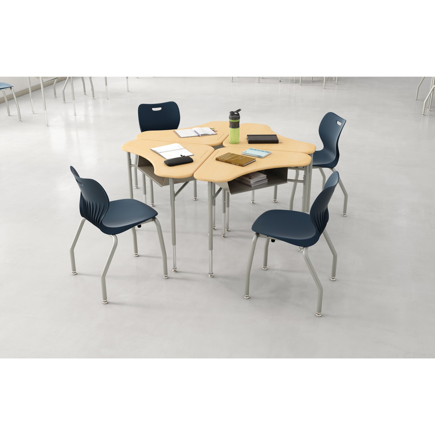 HON SmartLink 4-Leg Chairs, Regatta/Platinum, Set Of 4 Chairs - Image 4