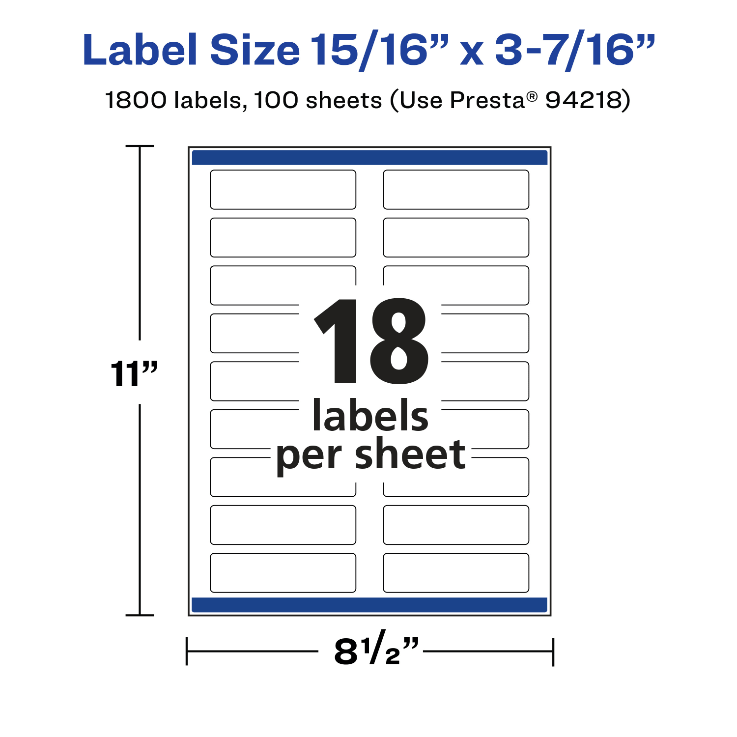 Avery Removable Labels With Sure Feed, 94218-RMP100, Rectangle, 15/16in x 3-7/16in, White, Pack Of 1,800 Labels - Image 6