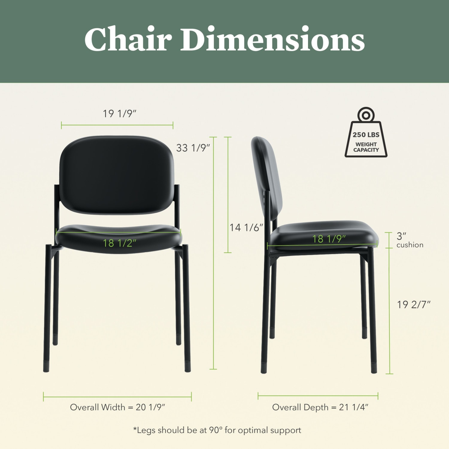 HON Scatter SofThread Armless Stacking Guest Chair, Black - Image 3
