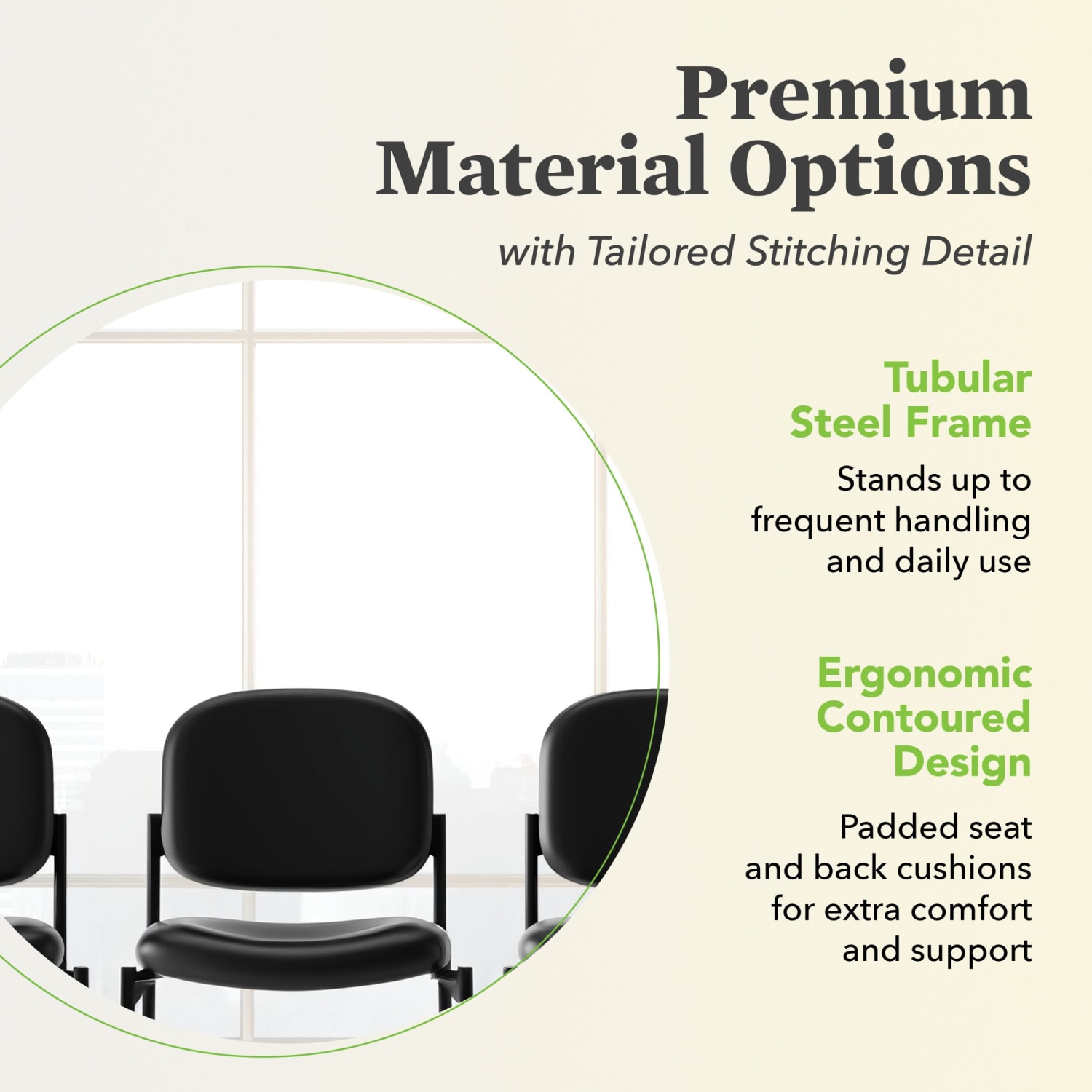 HON Scatter SofThread Armless Stacking Guest Chair, Black - Image 6