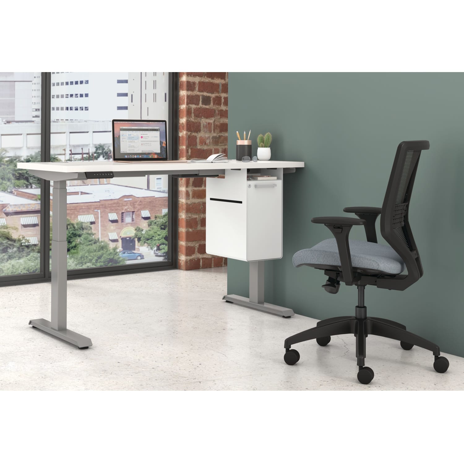 HON Fuse 10inW Undermount Storage Cubby With Lockable Door, Right-Handed, Designer White - Image 3
