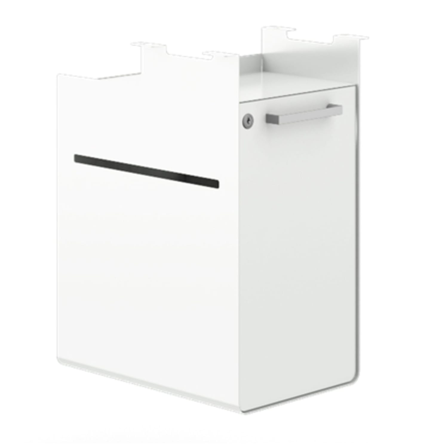 HON Fuse 10inW Undermount Storage Cubby With Lockable Door, Right-Handed, Designer White - Image 4