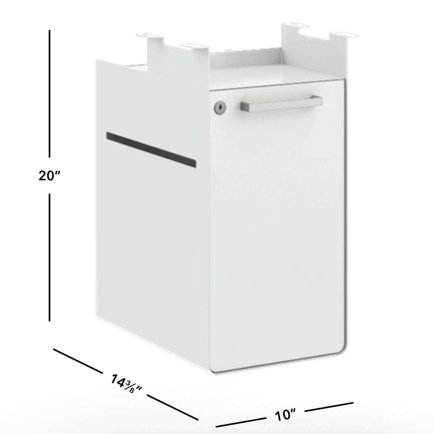 HON Fuse 10inW Undermount Storage Cubby With Lockable Door, Right-Handed, Designer White - Image 5