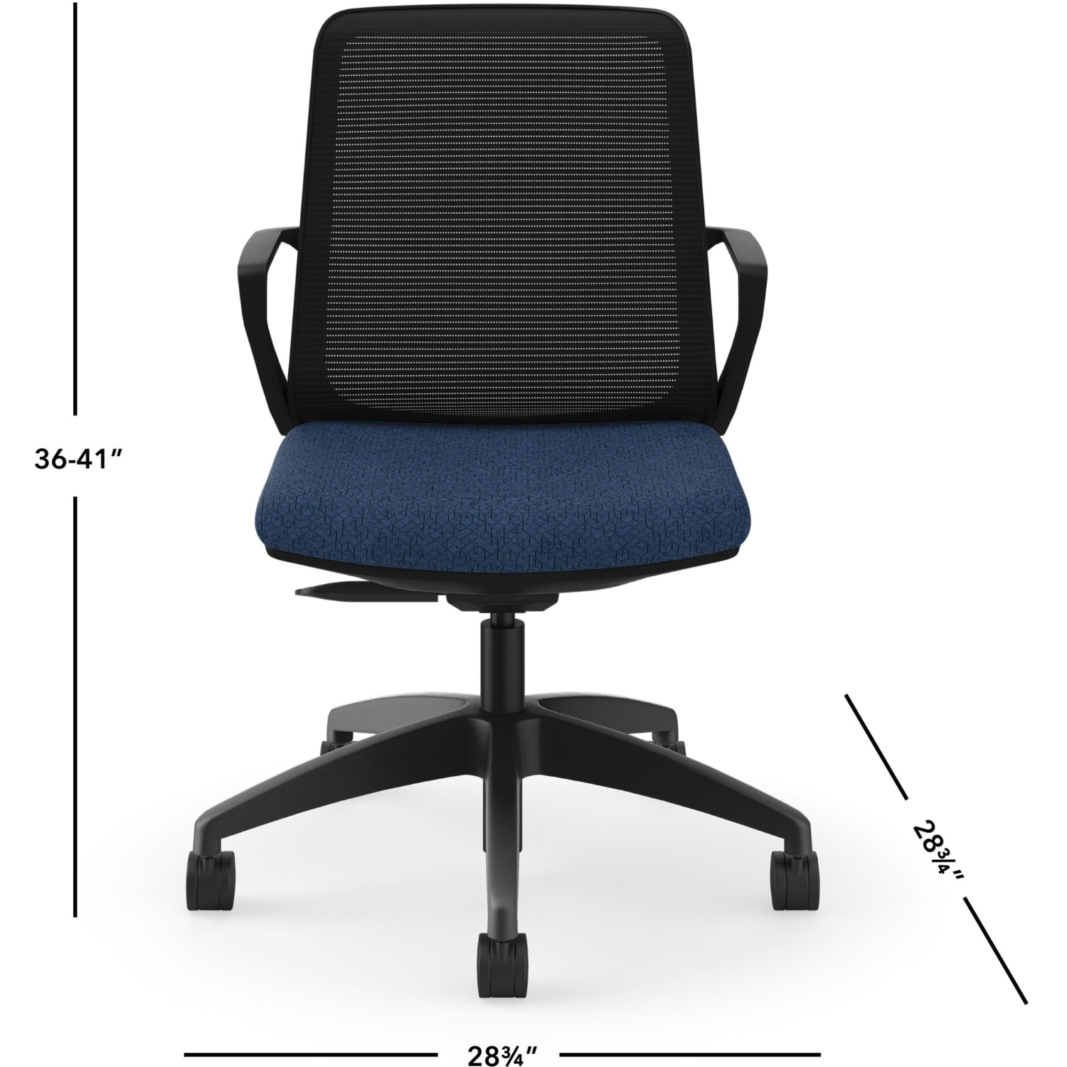 HON Cliq Ergonomic Mid-Back Light Task Chair, Navy/Black - Image 3