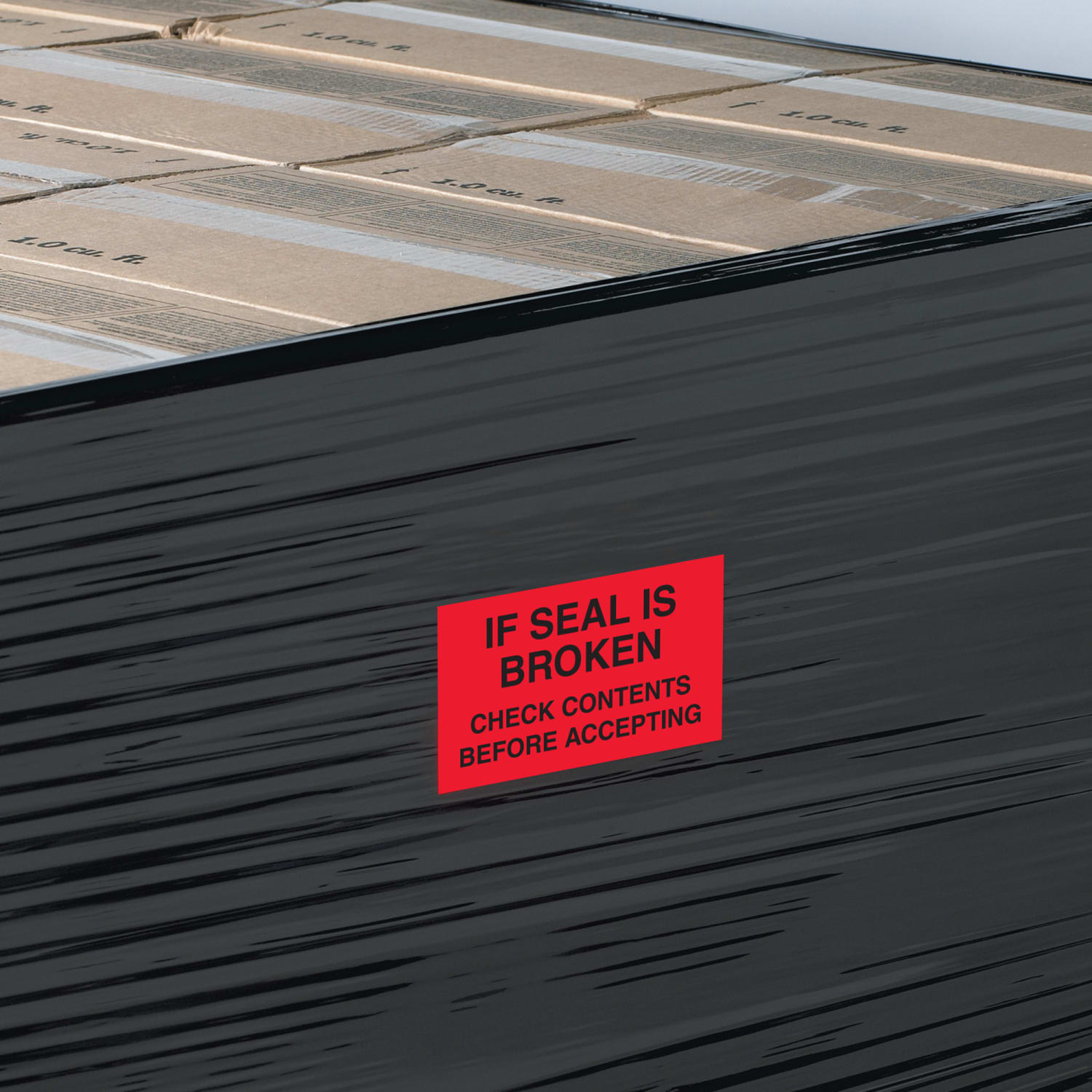 Tape Logic Preprinted Pallet Protection Labels, DL3171, 5in x 3in, "If Seal Is Broken Check Contents," Fluorescent Red, Roll Of 500 - Image 3