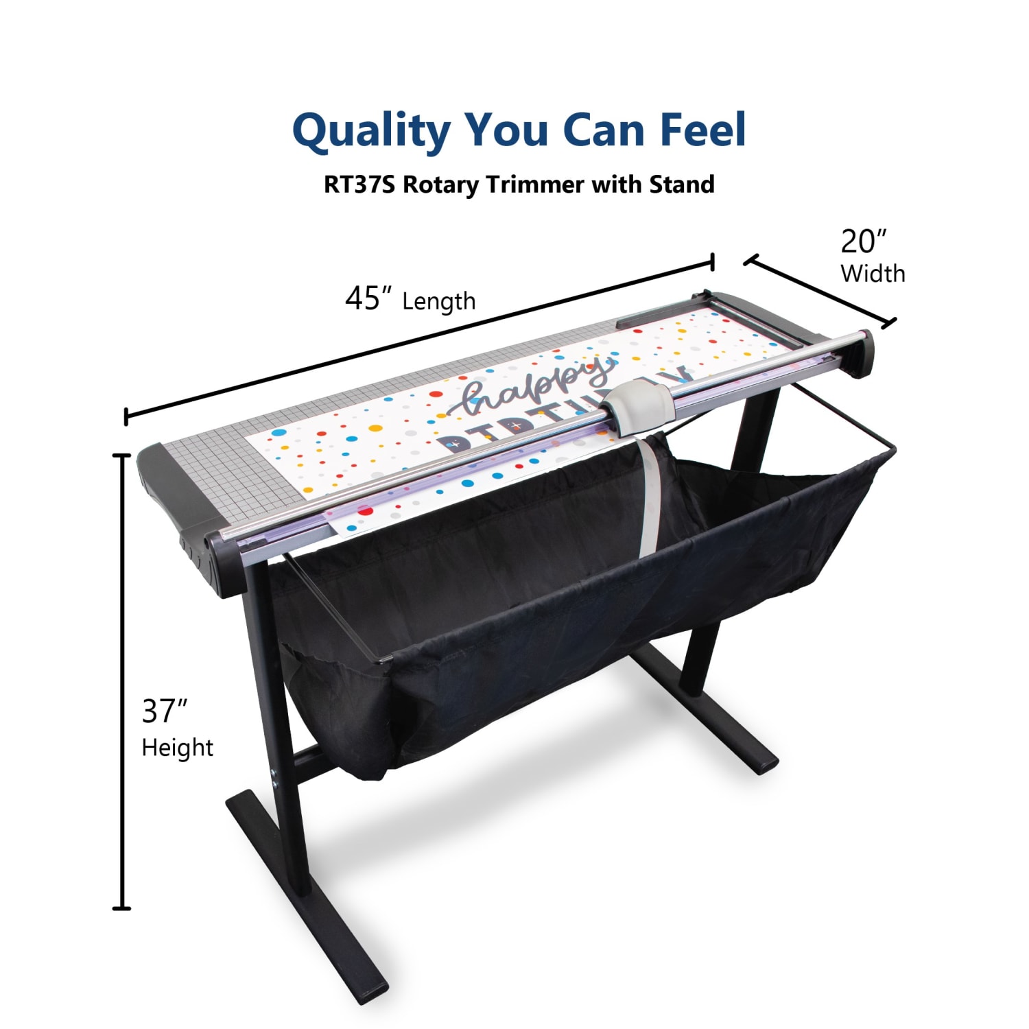 United Commercial Rotary Paper Trimmer With Stand And Fabric Catch Tray, 38in, Silver - Image 6