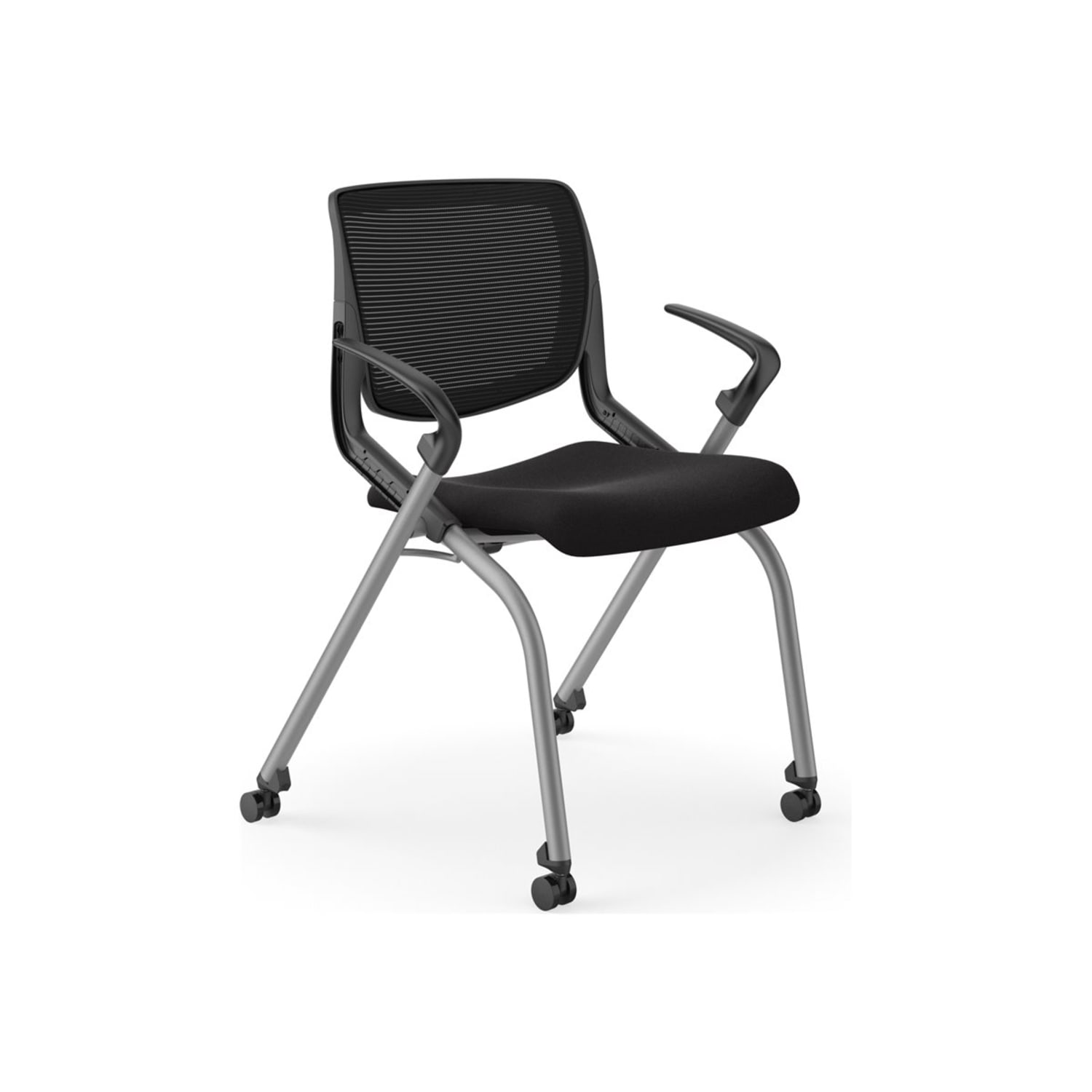 HON Motivate Nesting Stacking Chair, Black - Image 6