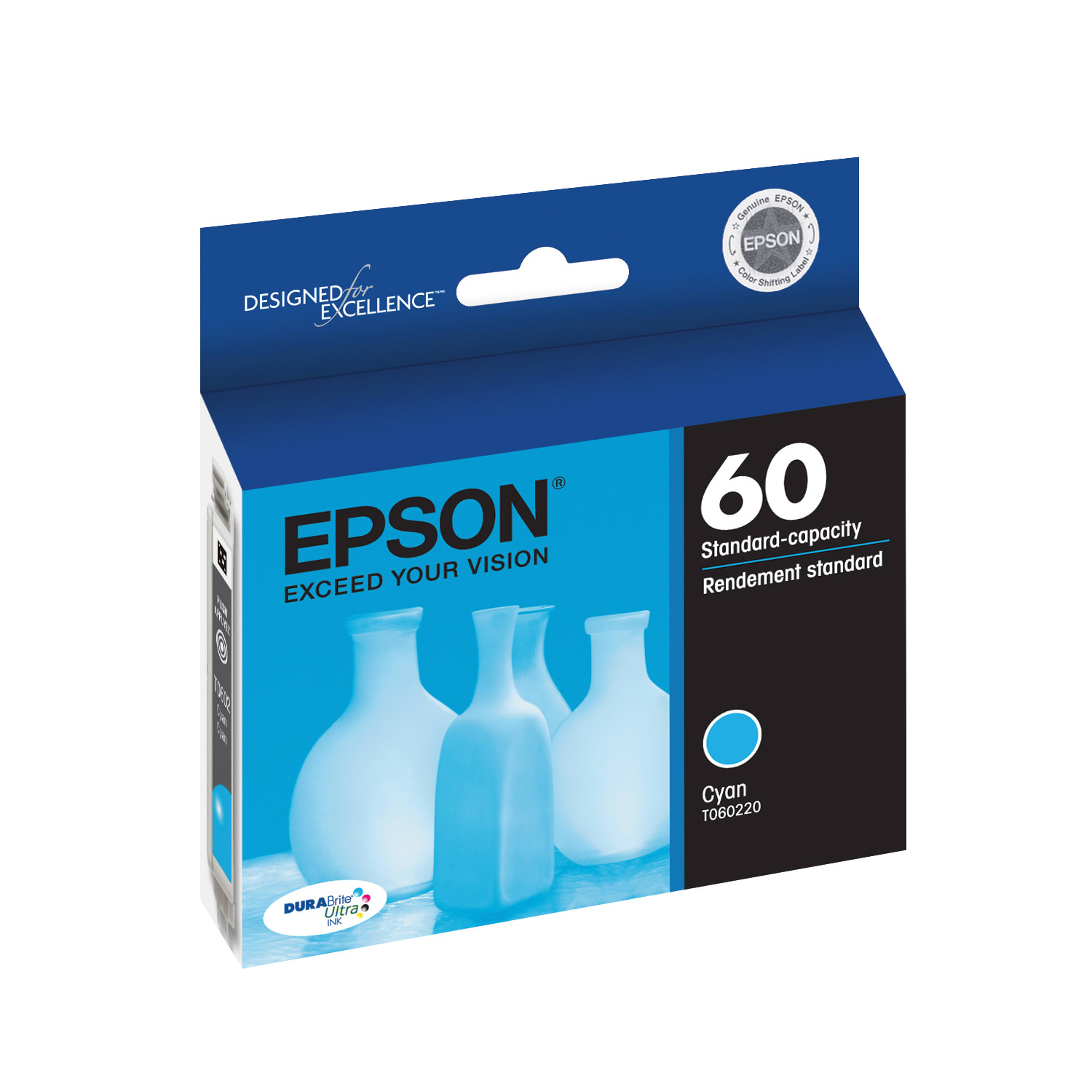 Epson 60 DuraBrite Ultra Cyan Ink Cartridge, T060220-S - Image 3