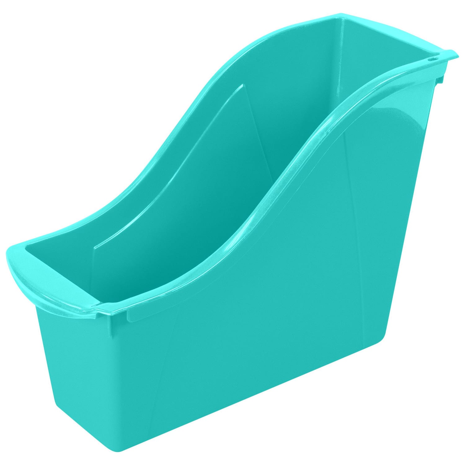 Storex Small Book Bins, 8-1/2inH x 4-1/2inW x 11-3/4inD, Teal, Pack Of 6 Bins - Image 3