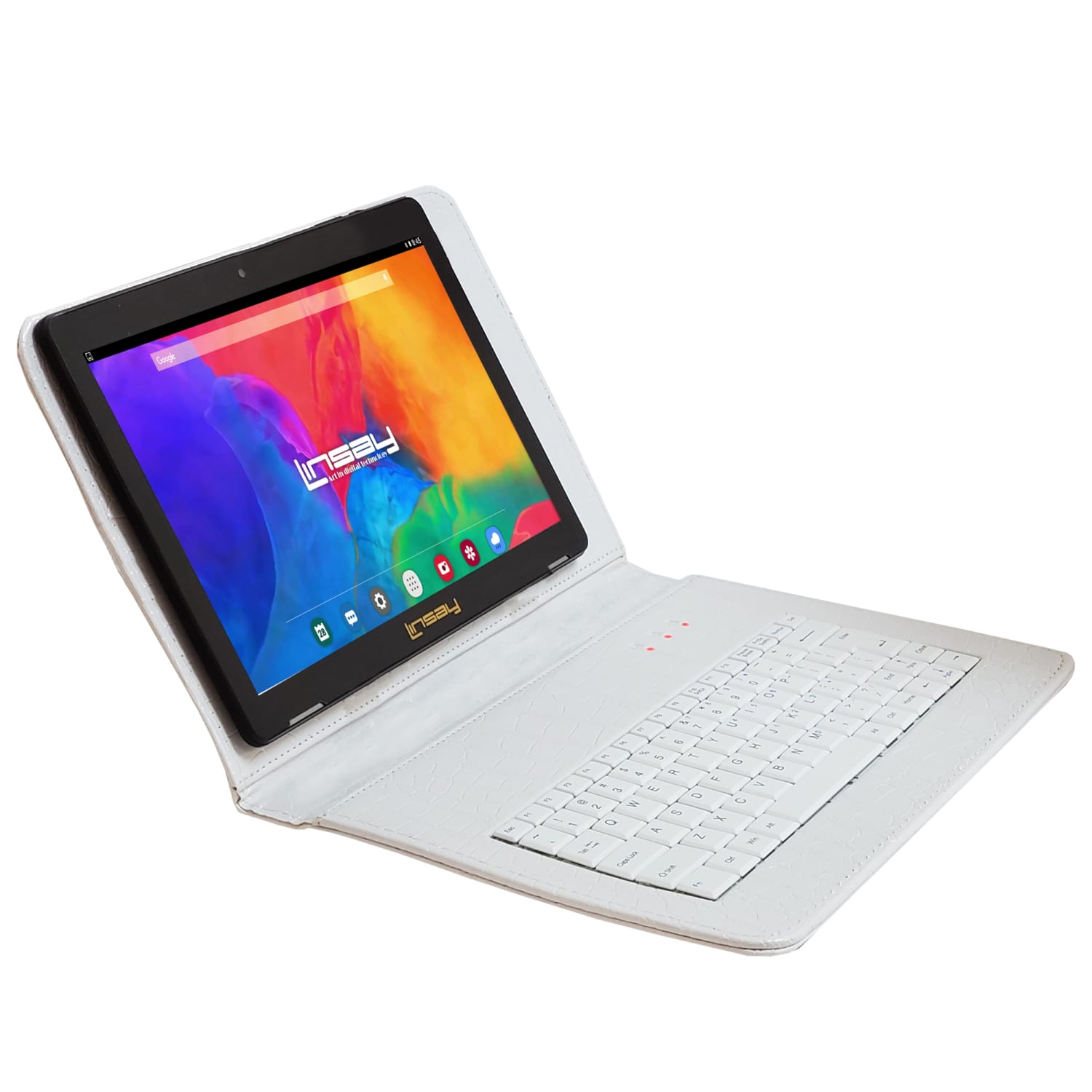 Linsay F10IPS Tablet, 10.1in Screen, 2GB Memory, 64GB Storage, Android 13, White Crocodile Keyboard - Image 4
