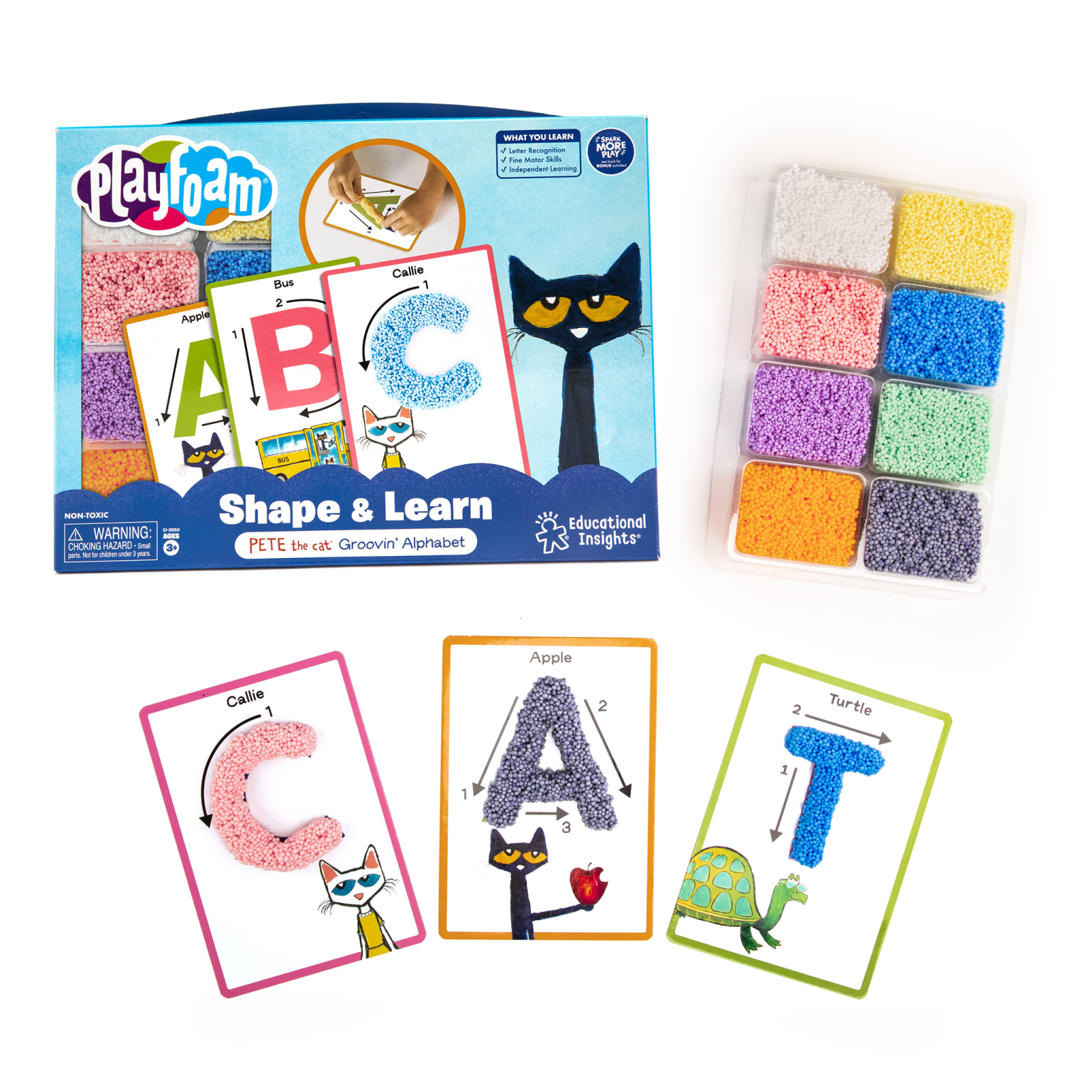 Educational Insights Playfoam Shape & Learn Pete the Cat Groovin Alphabet, Multicolor - Image 3