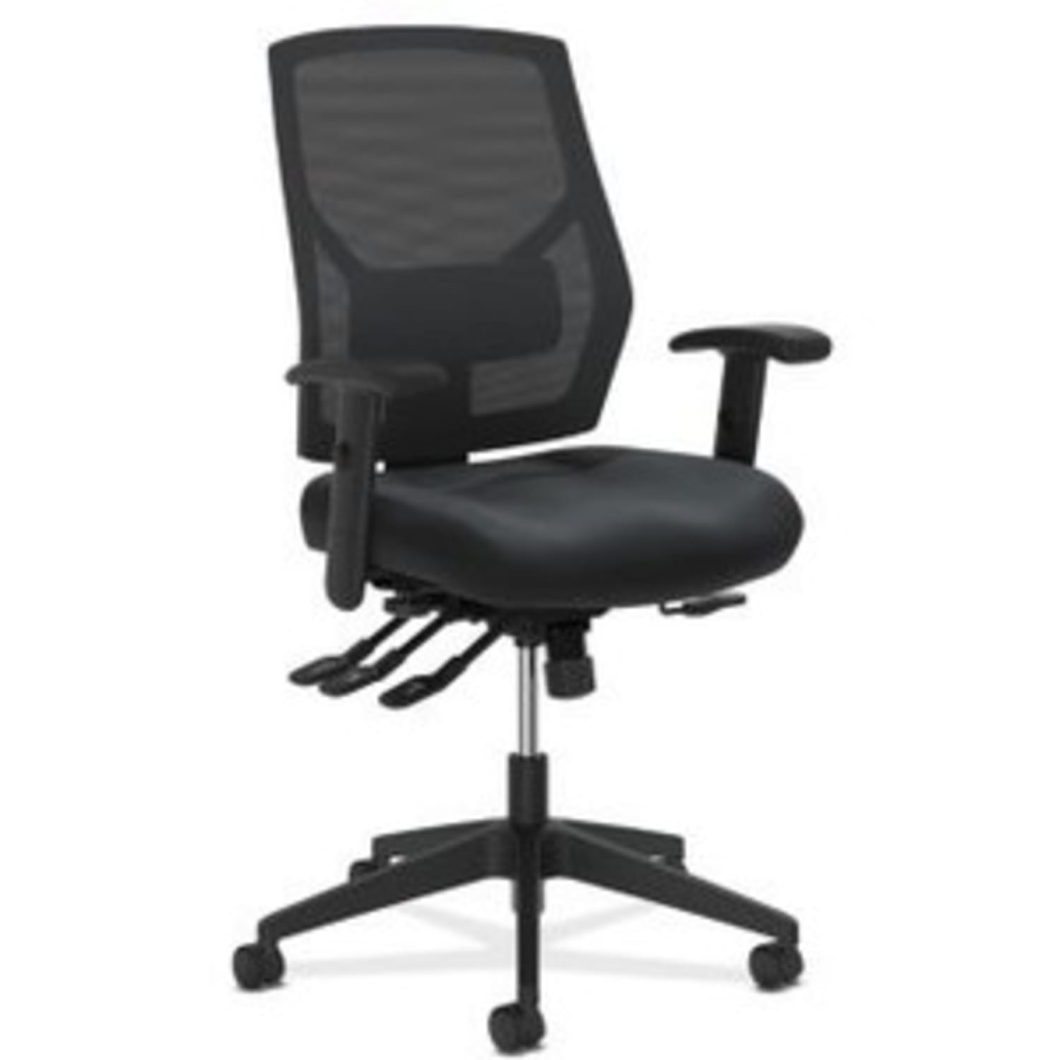 HON Crio Ergonomic Leather High-Back Task Chair With Asynchronous Control, Black - Image 4