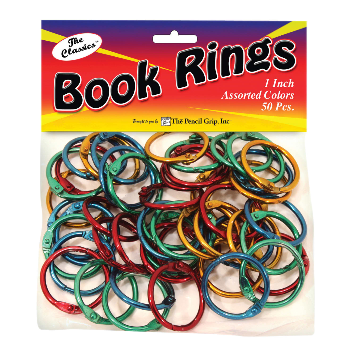The Pencil Grip Book Rings, 1in, Assorted, 50 Rings Per Pack, Set Of 2 Packs - Image 3