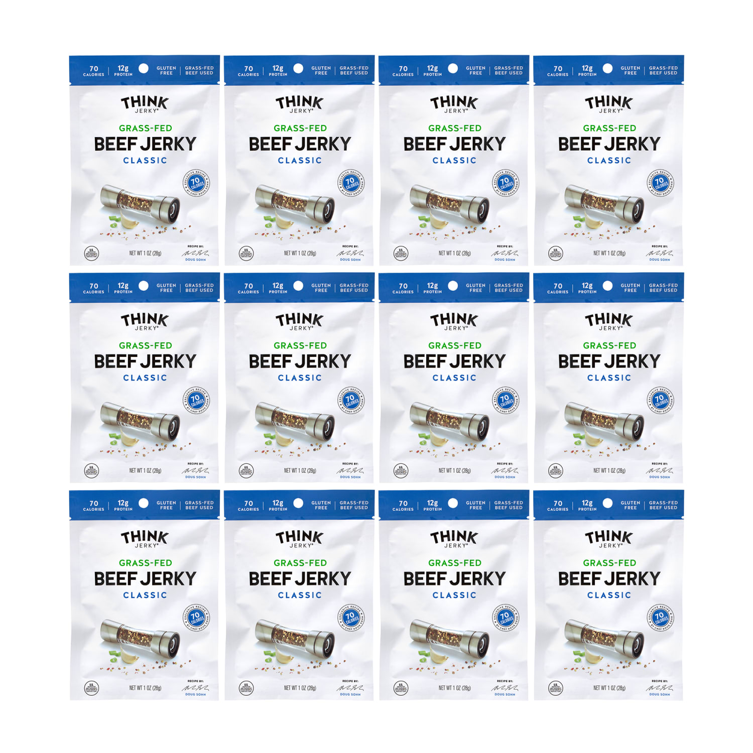 Think Jerky Classic Beef Jerky, 1 Oz, Pack Of 12 Pouches - Image 3