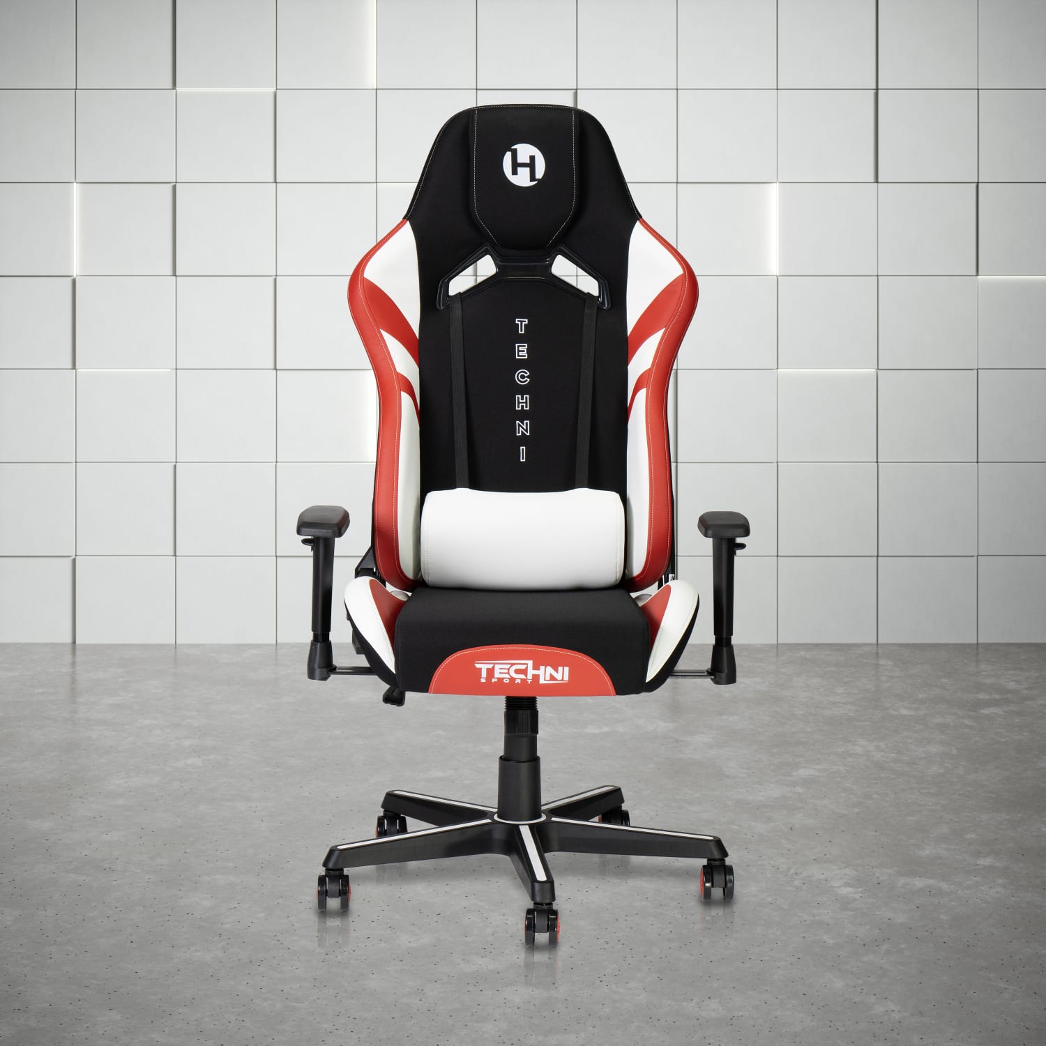 Techni Sport Echo 2.0 Ergonomic Fabric Computer Gaming Chair, Red/Black - Image 3