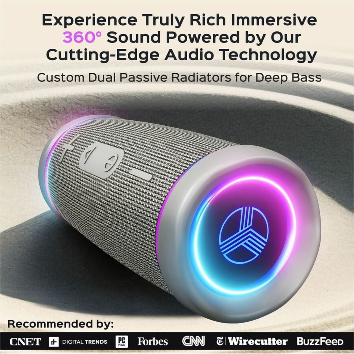 TREBLAB HD77GR - Wireless Bluetooth Speaker - 30W Stereo, 20H Battery, IPX7 Waterproof, TWS Mode, Portable Speaker with RGB Light and Shockproof Body - Image 6