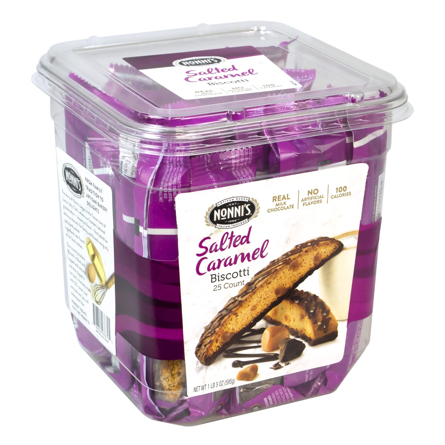 Nonnis Salted Caramel Biscotti, 0.84 Oz, Tub Of 25 Biscotti - Image 3