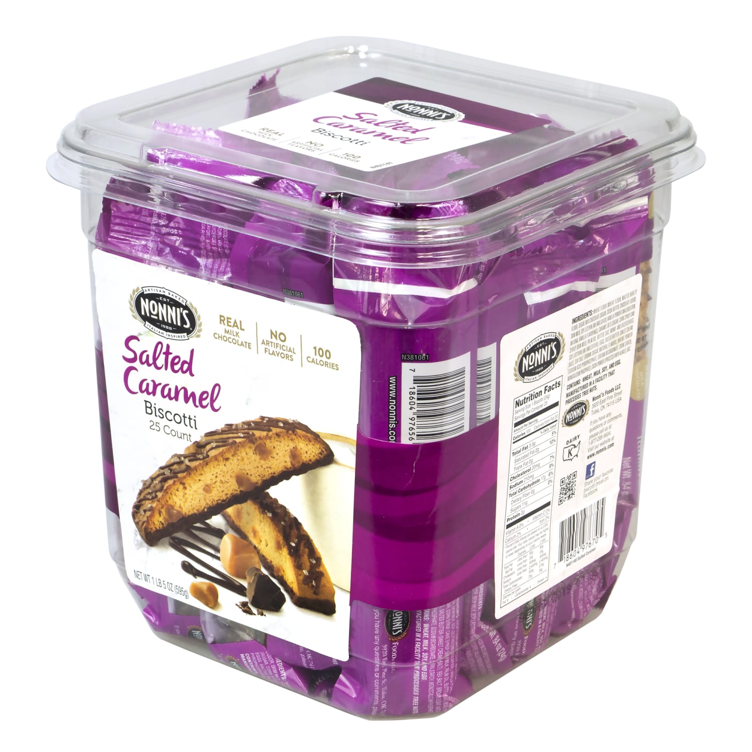 Nonnis Salted Caramel Biscotti, 0.84 Oz, Tub Of 25 Biscotti - Image 4