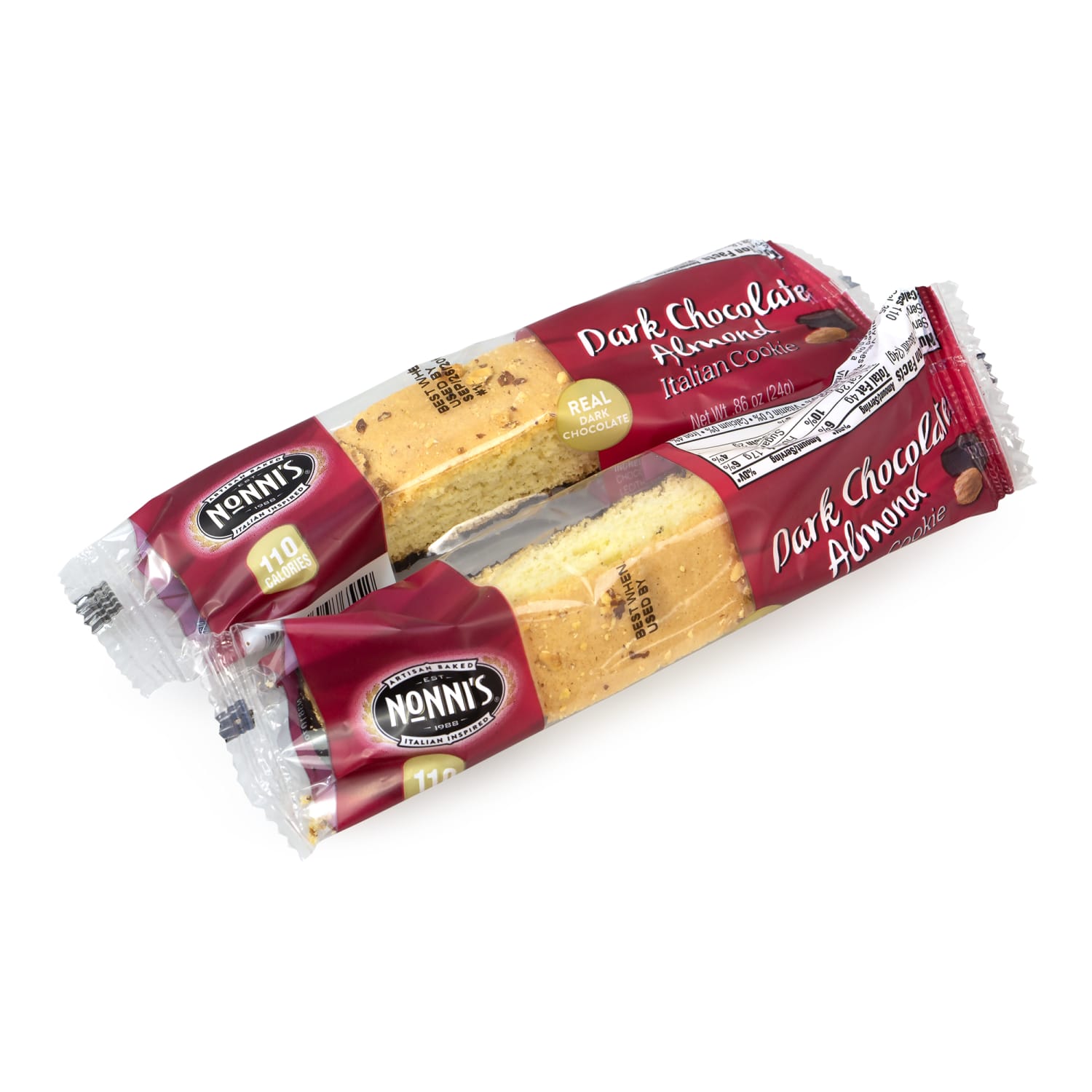 Nonnis Dark Chocolate Almond Biscotti, 0.86 Oz, Tub Of 25 Biscotti - Image 6