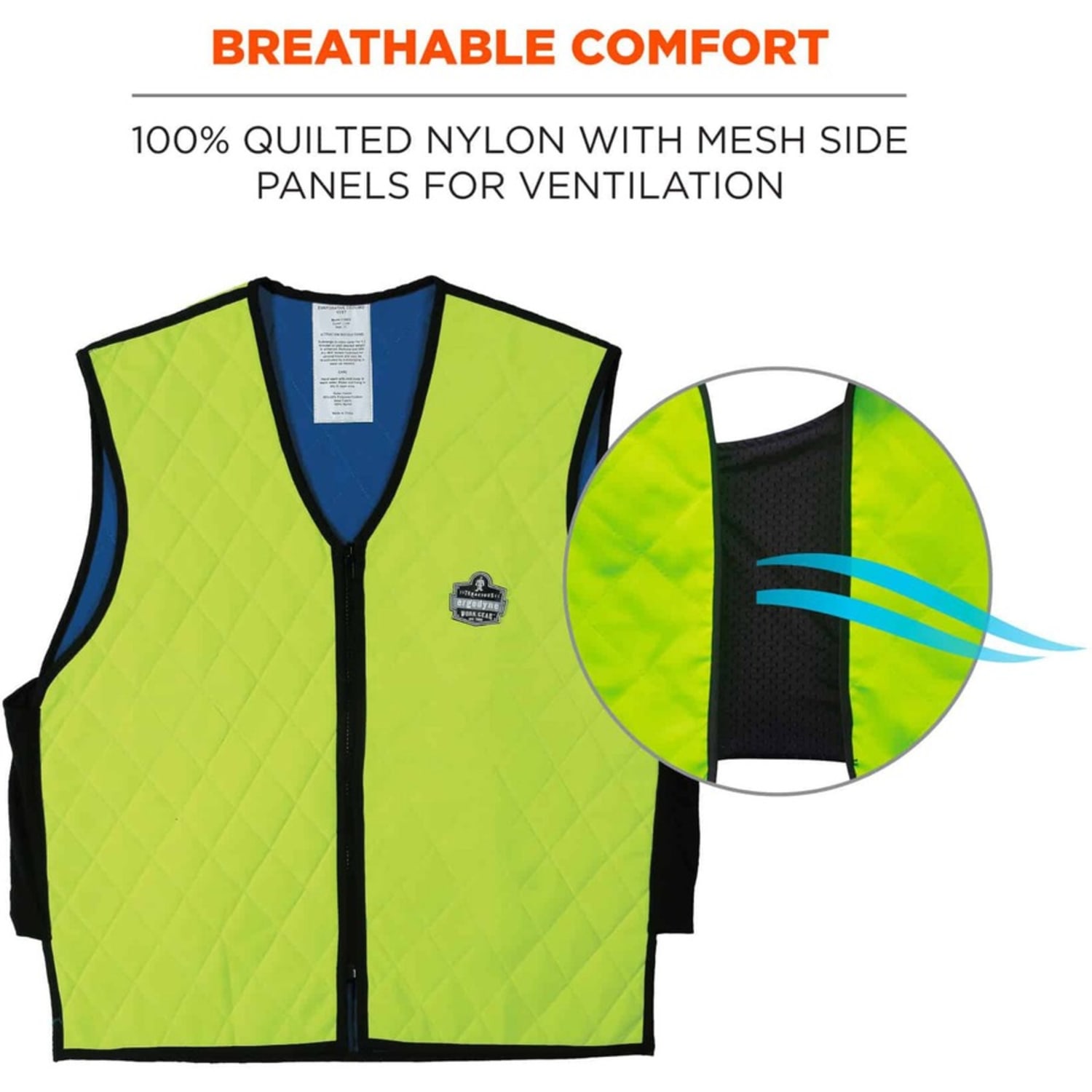 Ergodyne Chill-Its Evaporative Cooling Vest, Medium, Lime - Image 4