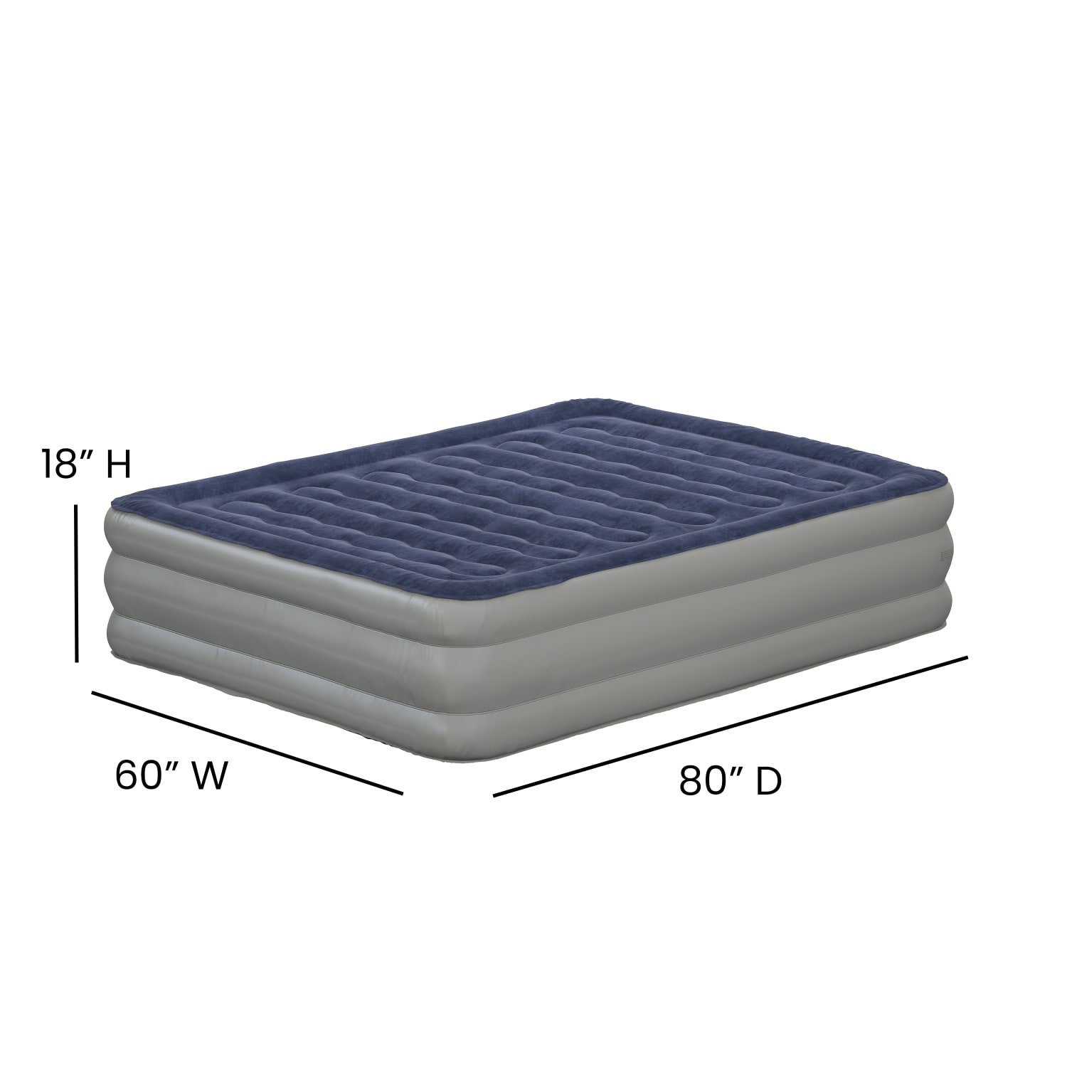 Flash Furniture Air Mattress With ETL Certified Internal Electric Pump And Carrying Case, Queen, Blue - Image 6