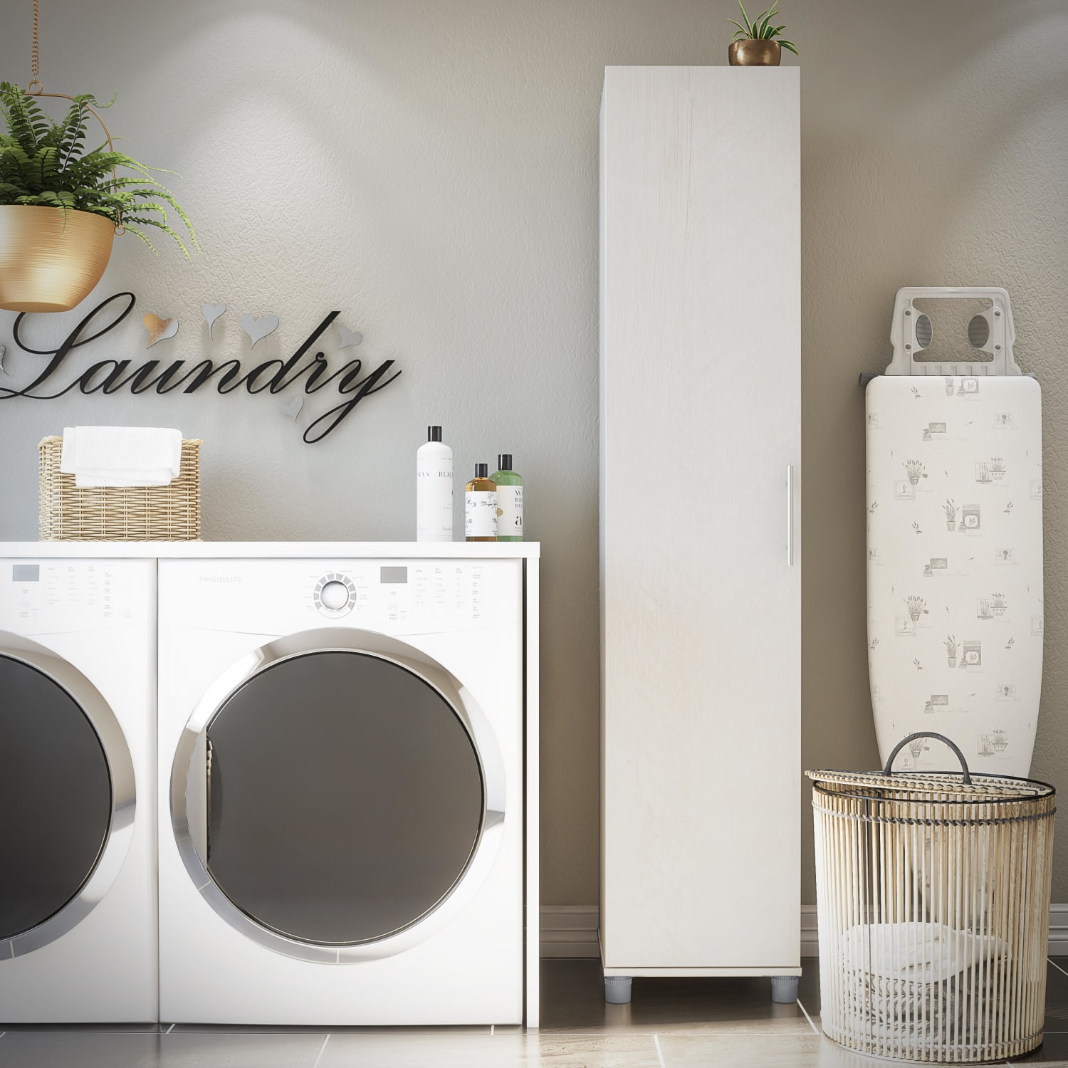 Ameriwood Home Camberly 16inW Utility Storage Cabinet, Ivory - Image 4