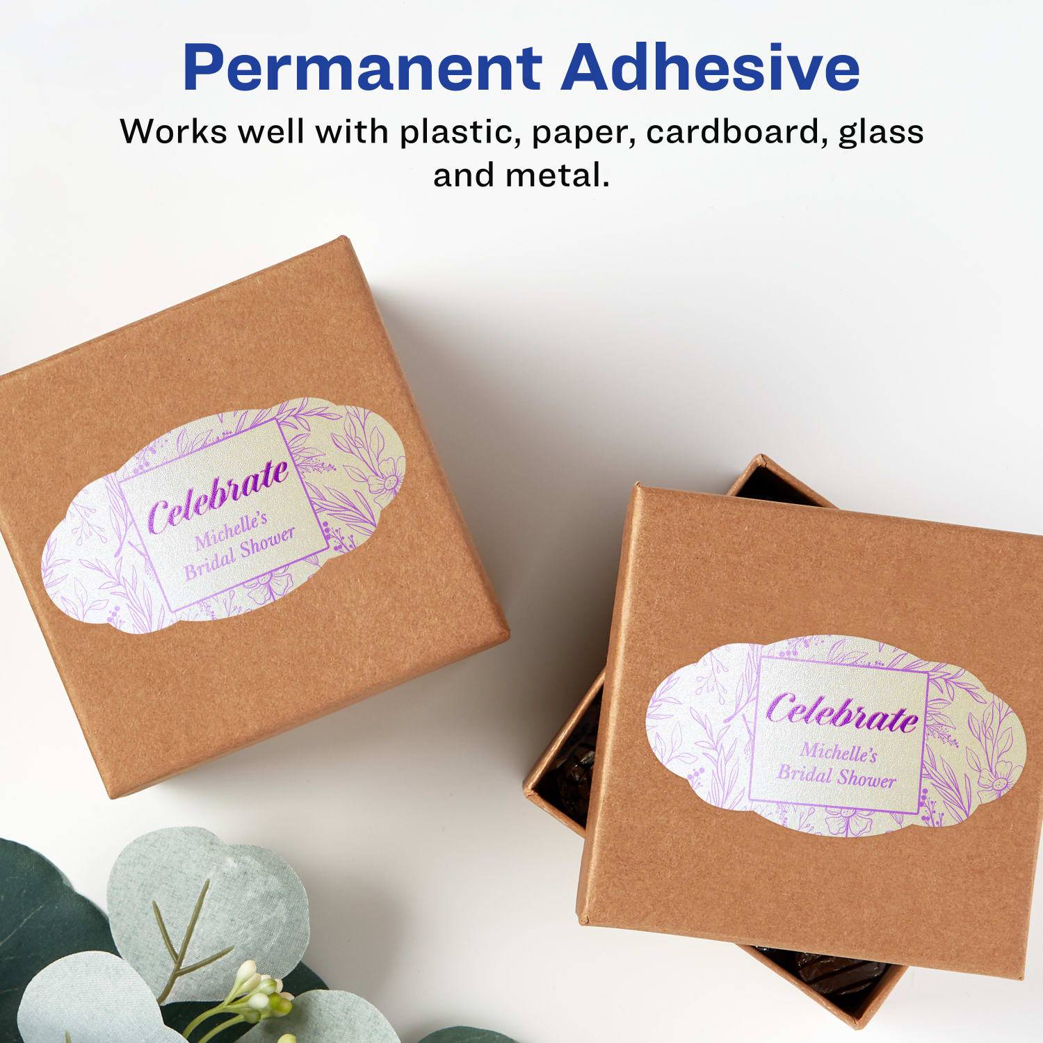 Avery Pearlized Permanent Labels With Sure Feed, 94061-PIP100, Oval Scalloped, 1-1/8in x 2-1/4in, Ivory, Pack Of 2,100 Labels - Image 4